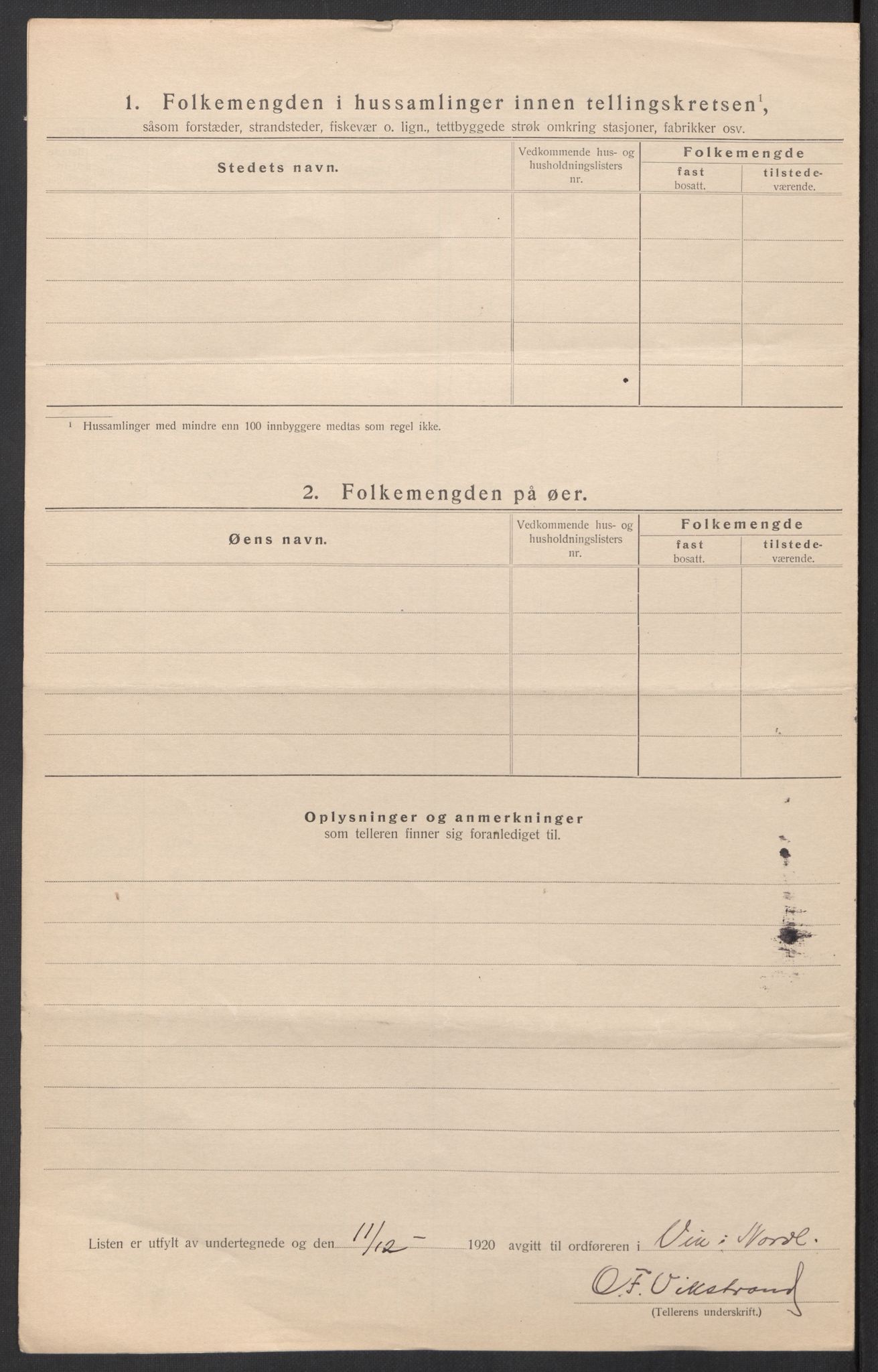 SAT, 1920 census for Vik, 1920, p. 29