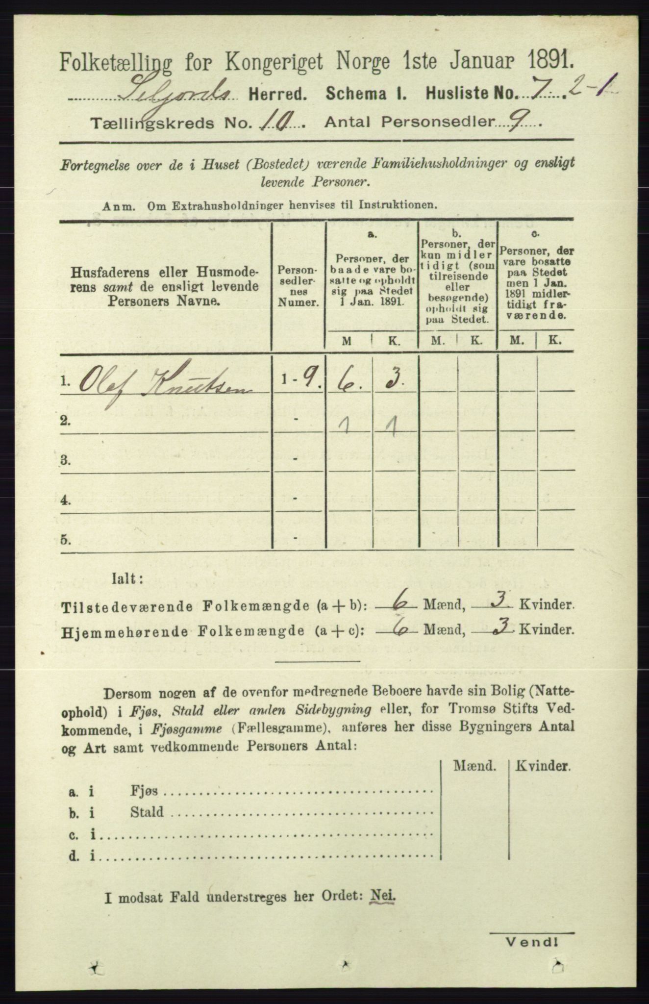 RA, 1891 census for 0828 Seljord, 1891, p. 3410