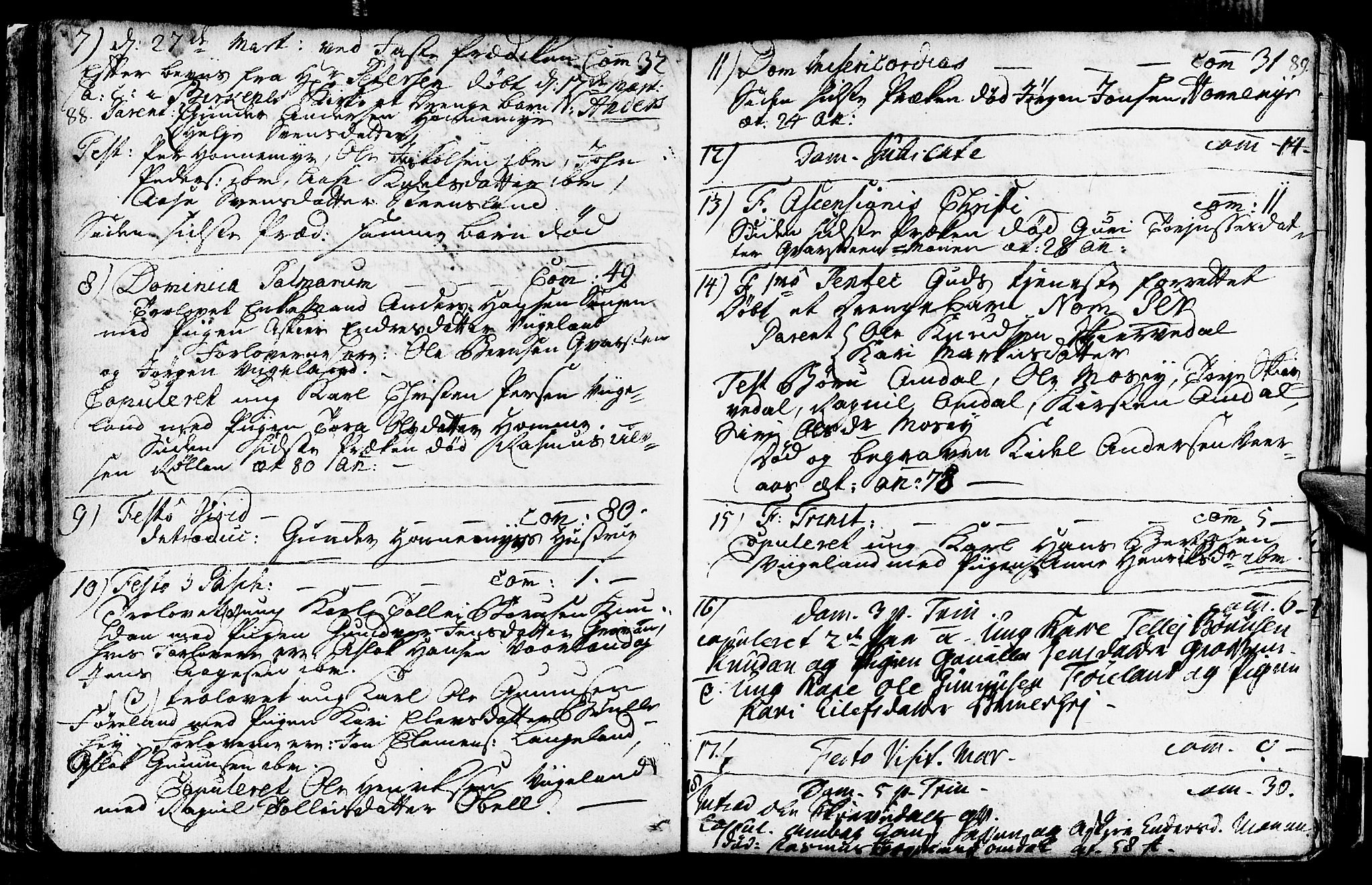 Vennesla sokneprestkontor, AV/SAK-1111-0045/Fa/Fab/L0001: Parish register (official) no. A 1, 1741-1794, p. 88-89