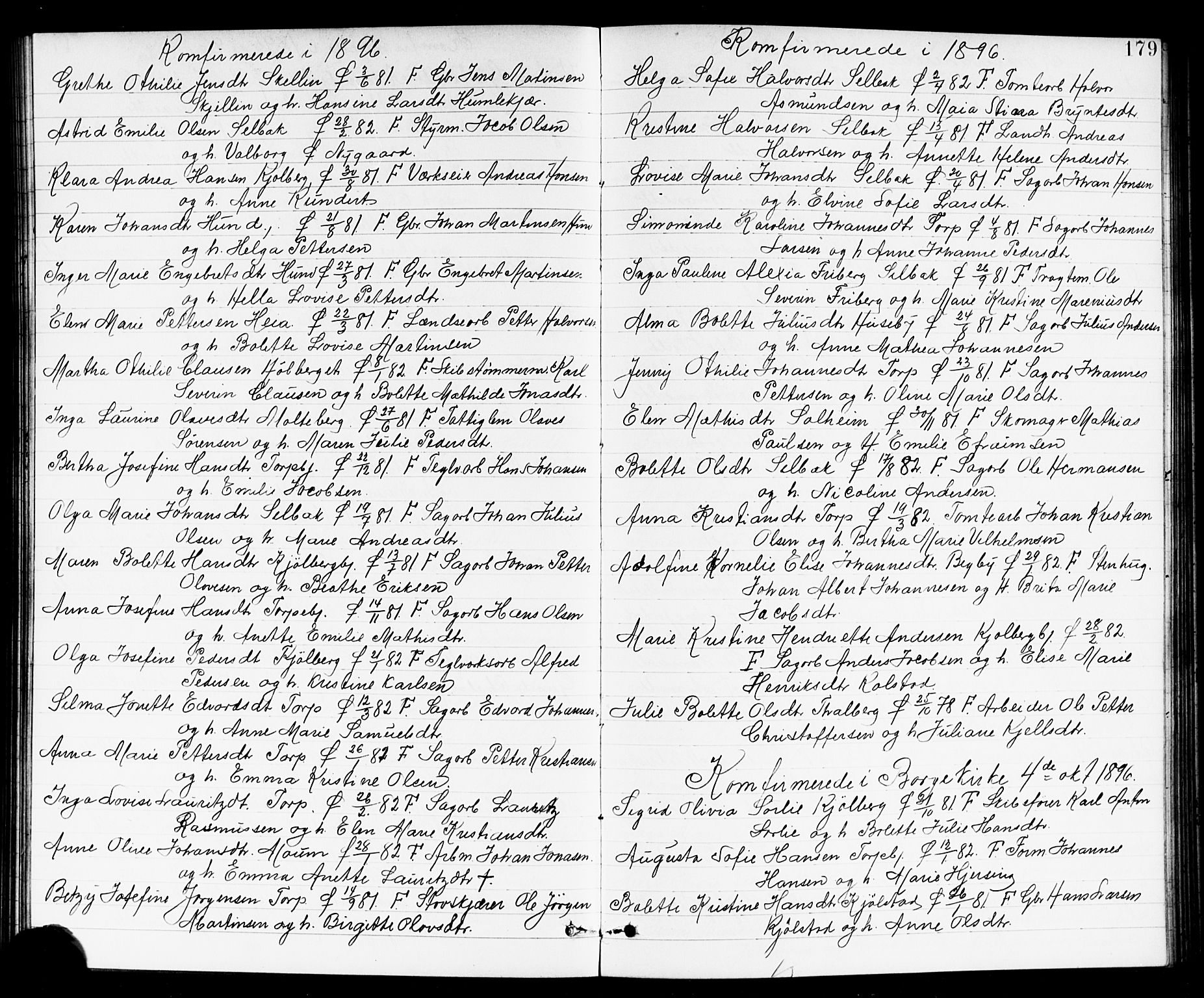 Borge prestekontor Kirkebøker, SAO/A-10903/G/Ga/L0002: Parish register (copy) no. I 2, 1875-1923, p. 179