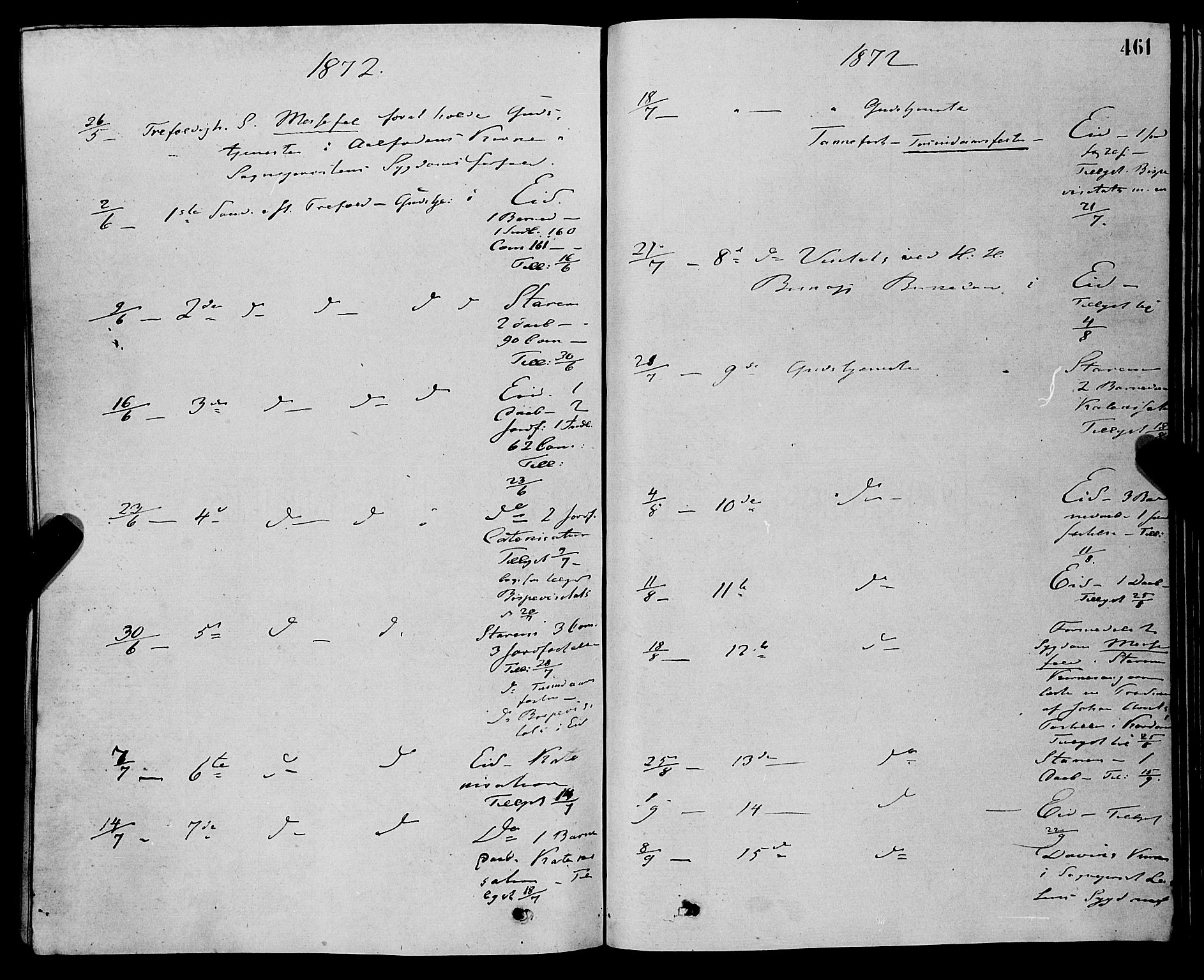 Eid sokneprestembete, AV/SAB-A-82301/H/Haa/Haaa/L0010: Parish register (official) no. A 10, 1867-1878, p. 461