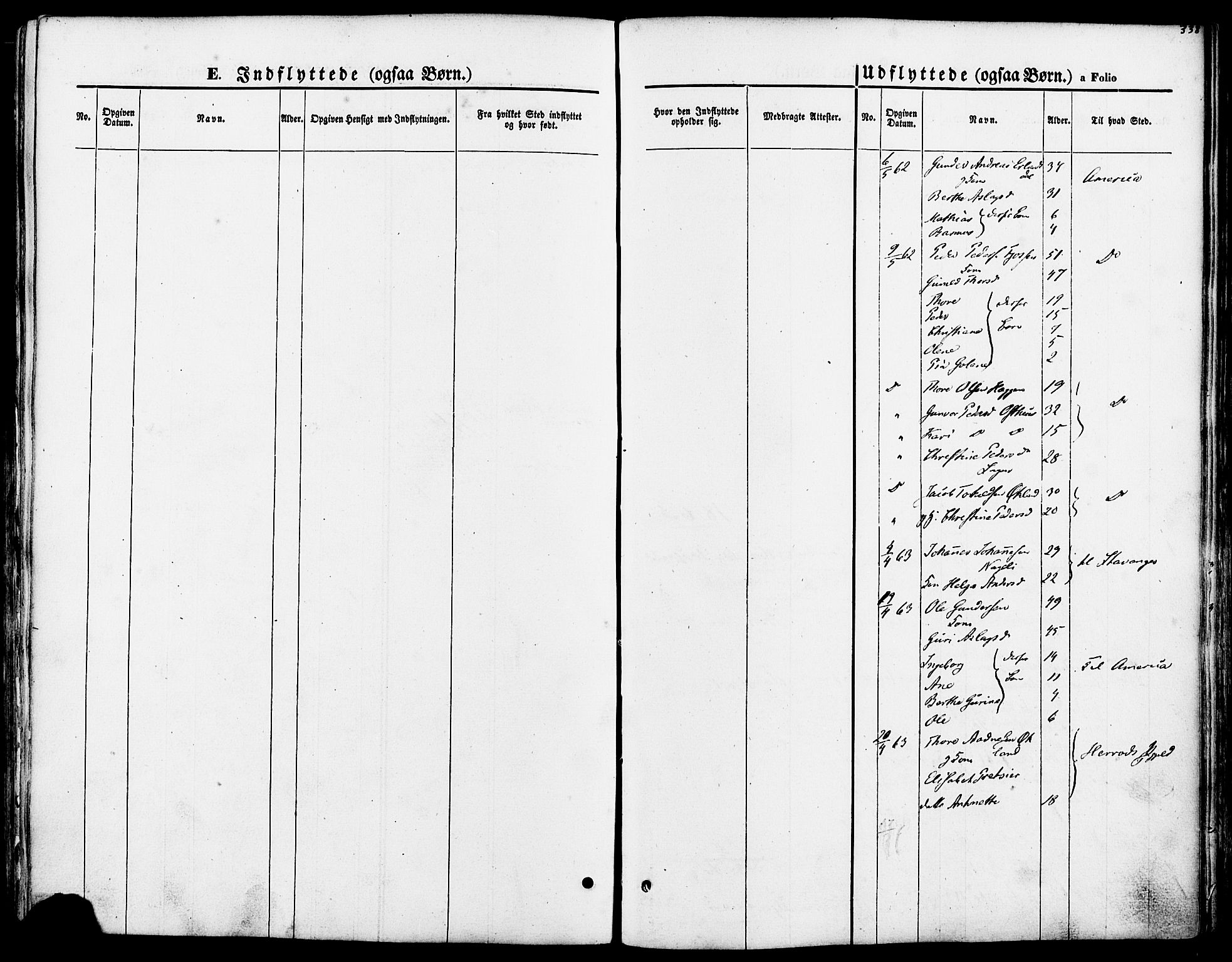 Strand sokneprestkontor, SAST/A-101828/H/Ha/Haa/L0007: Parish register (official) no. A 7, 1855-1881, p. 338