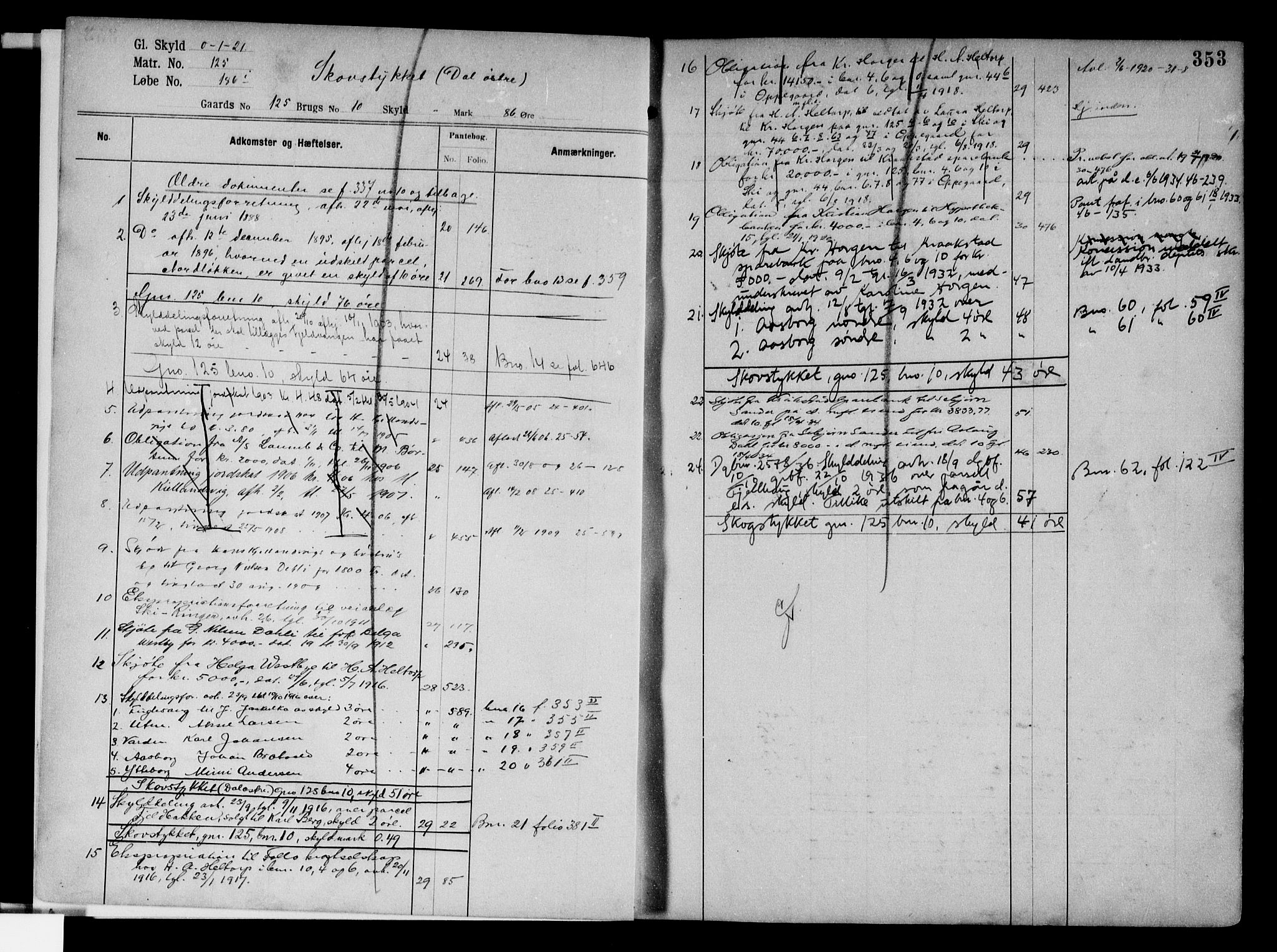 Follo sorenskriveri, SAO/A-10274/G/Gb/Gbg/L0001b: Mortgage register no. VII 1b, 1897-1938, p. 353