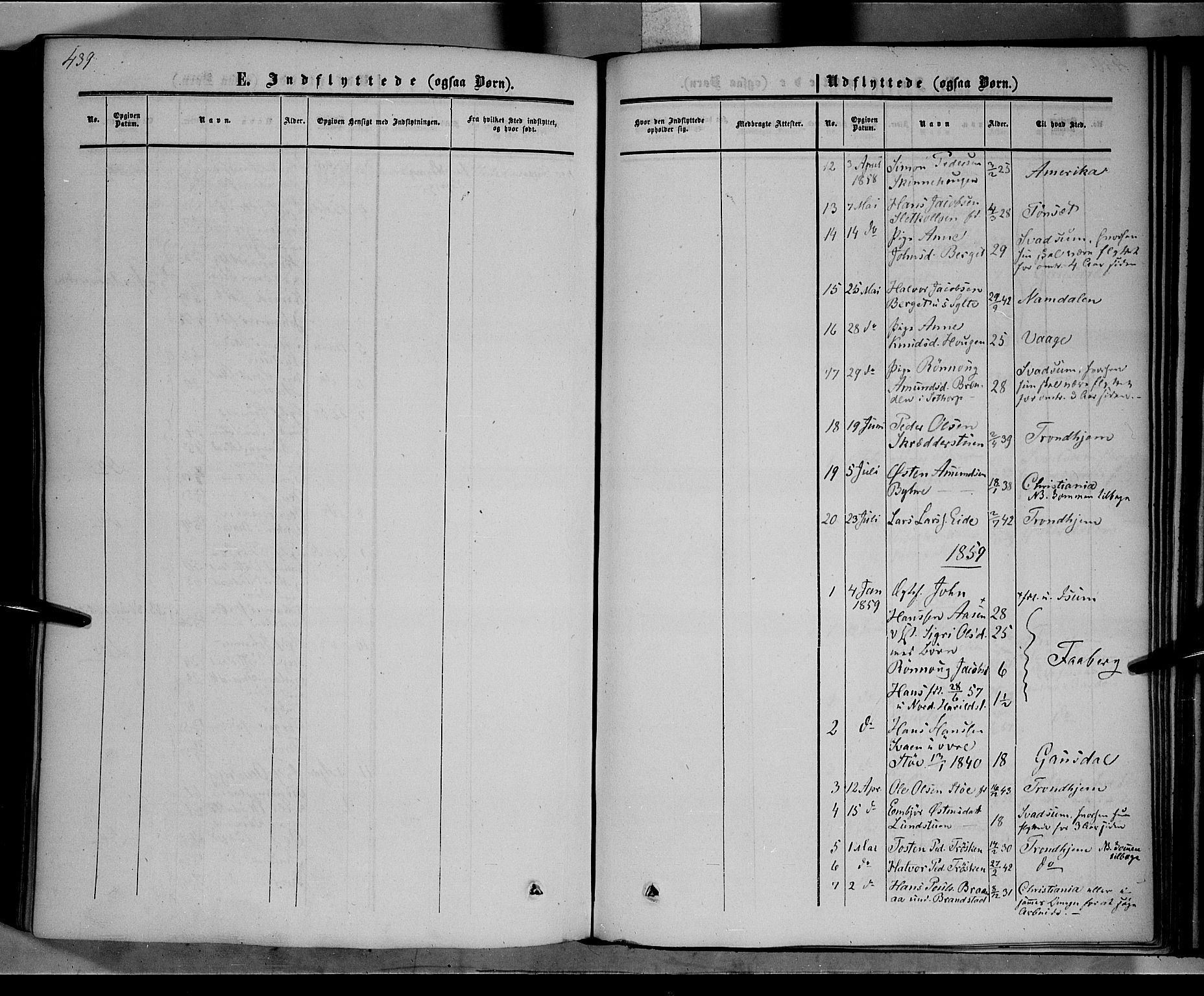 Nord-Fron prestekontor, SAH/PREST-080/H/Ha/Haa/L0001: Parish register (official) no. 1, 1851-1864, p. 439