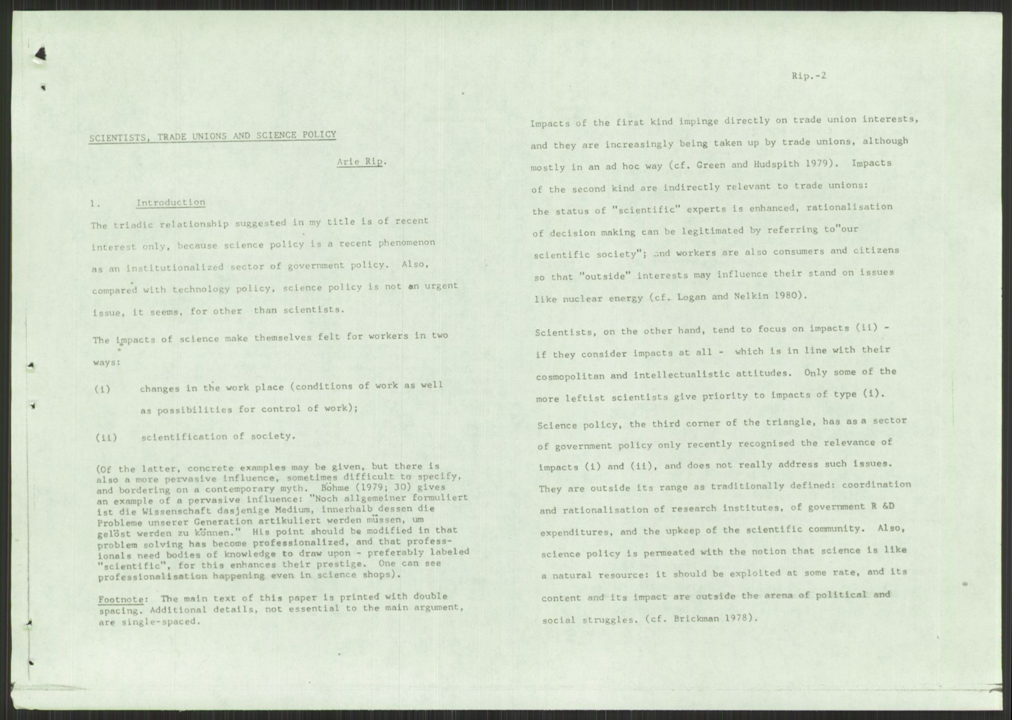 Nygaard, Kristen, RA/PA-1398/F/Fi/L0005: Fagbevegelse, demokrati, Jern- og Metallprosjektet, 1970-2002, p. 189