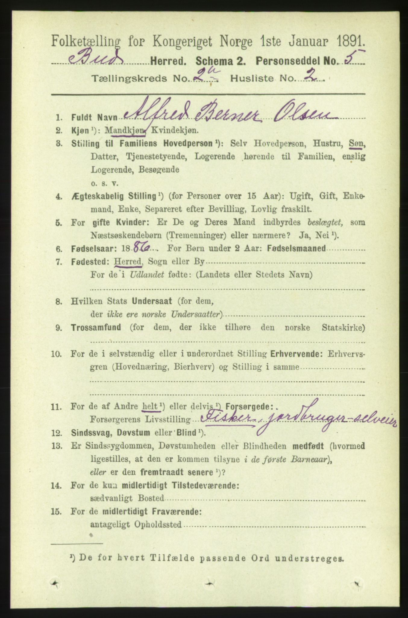 RA, 1891 census for 1549 Bud, 1891, p. 747