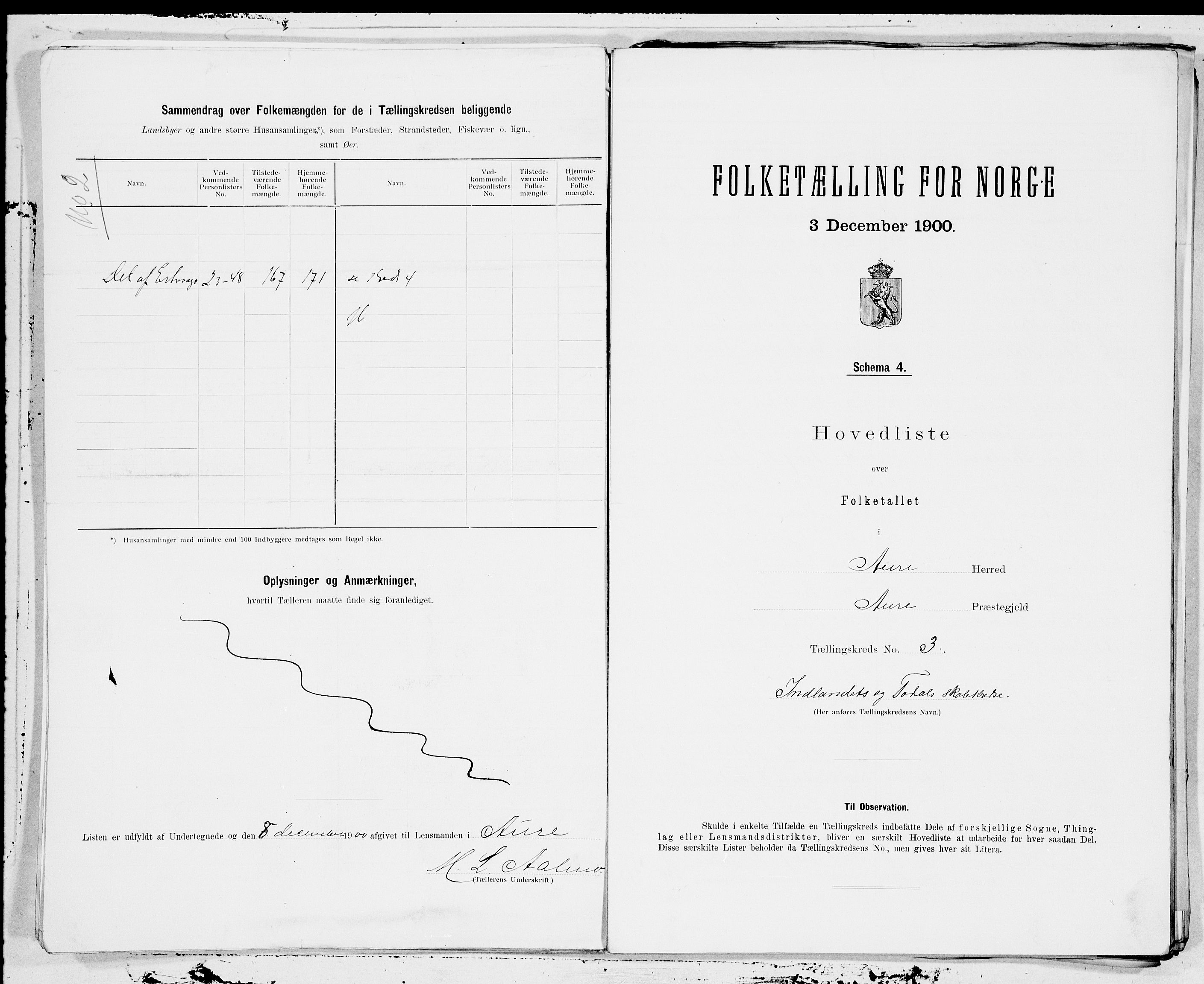 SAT, 1900 census for Aure, 1900, p. 6