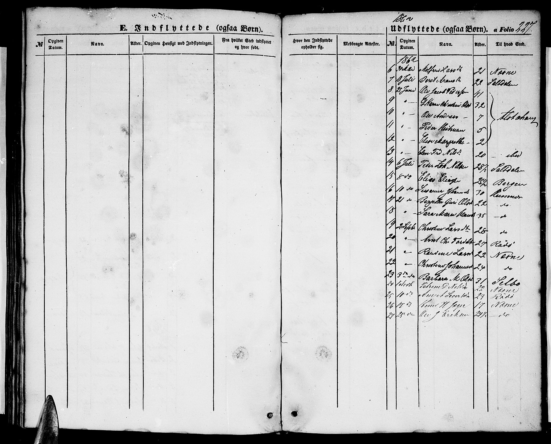 Ministerialprotokoller, klokkerbøker og fødselsregistre - Nordland, AV/SAT-A-1459/827/L0414: Parish register (copy) no. 827C03, 1853-1865, p. 227