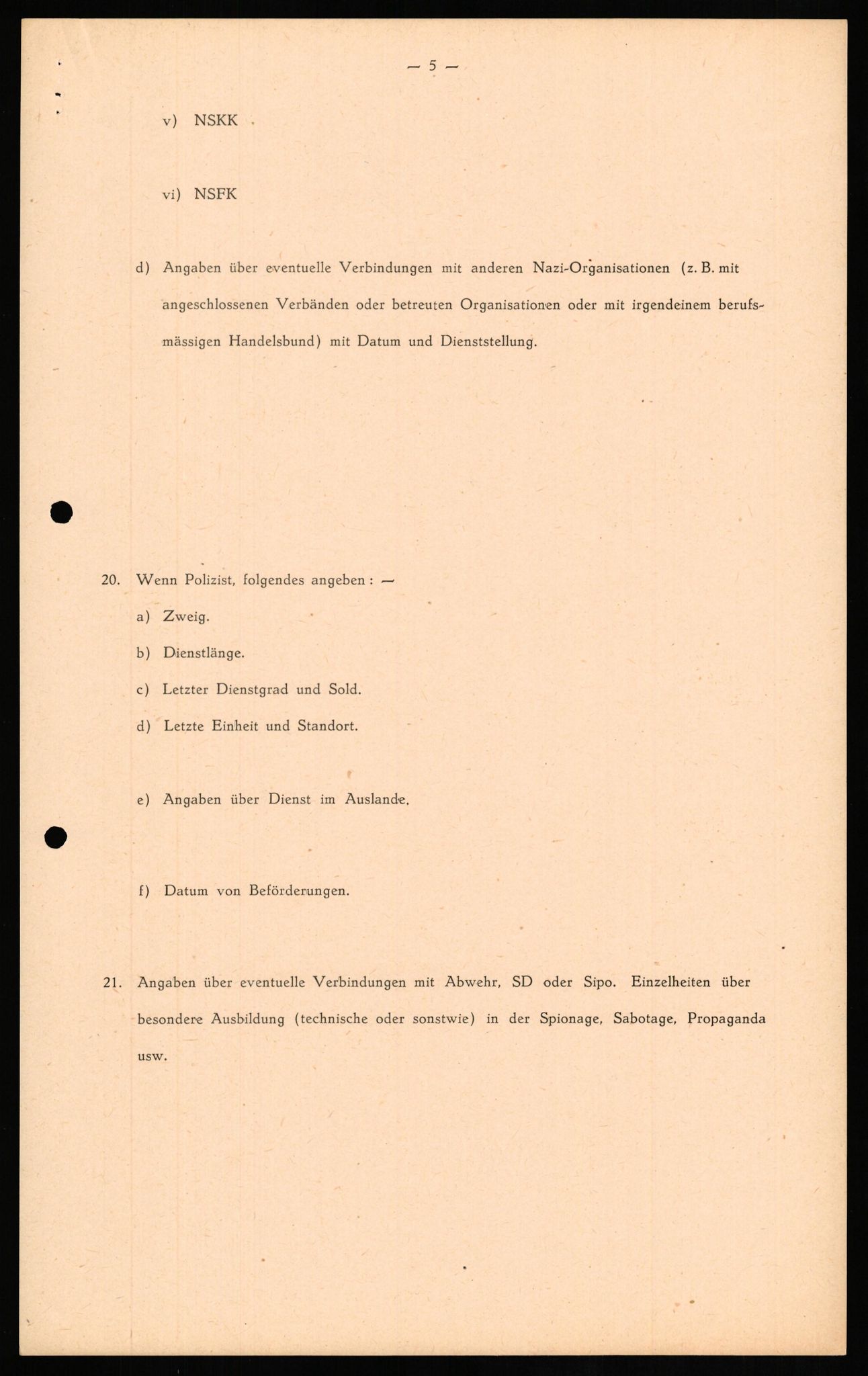 Forsvaret, Forsvarets overkommando II, RA/RAFA-3915/D/Db/L0015: CI Questionaires. Tyske okkupasjonsstyrker i Norge. Tyskere., 1945-1946, p. 269