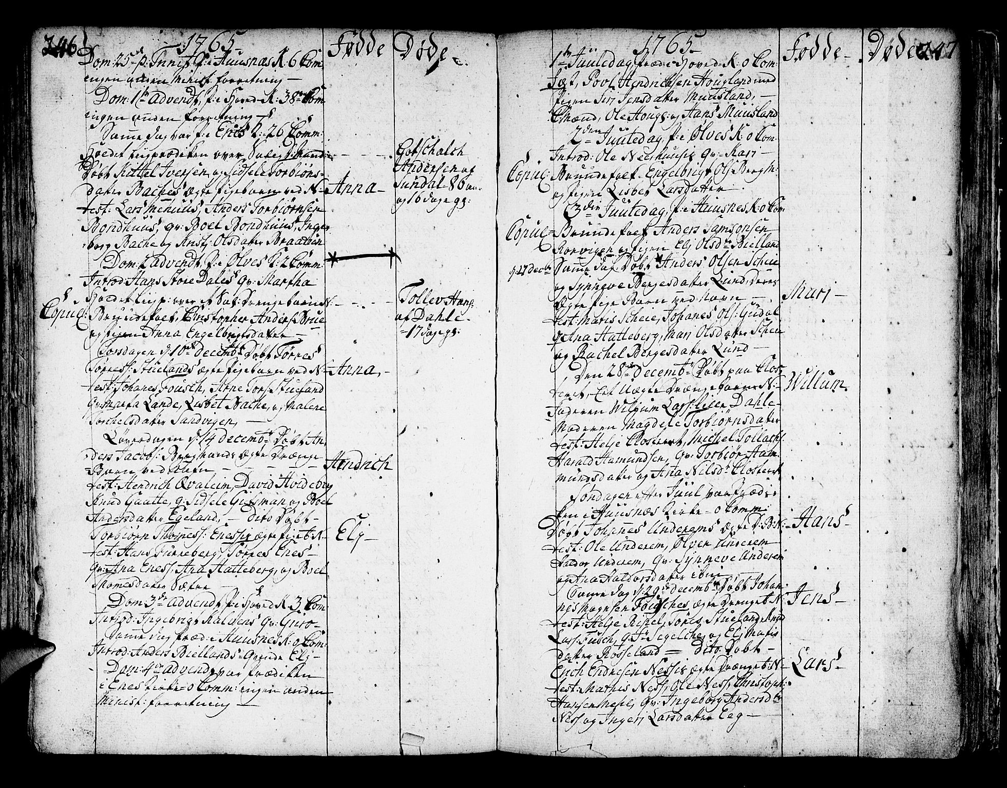 Kvinnherad sokneprestembete, AV/SAB-A-76401/H/Haa: Parish register (official) no. A 3, 1754-1777, p. 246-247