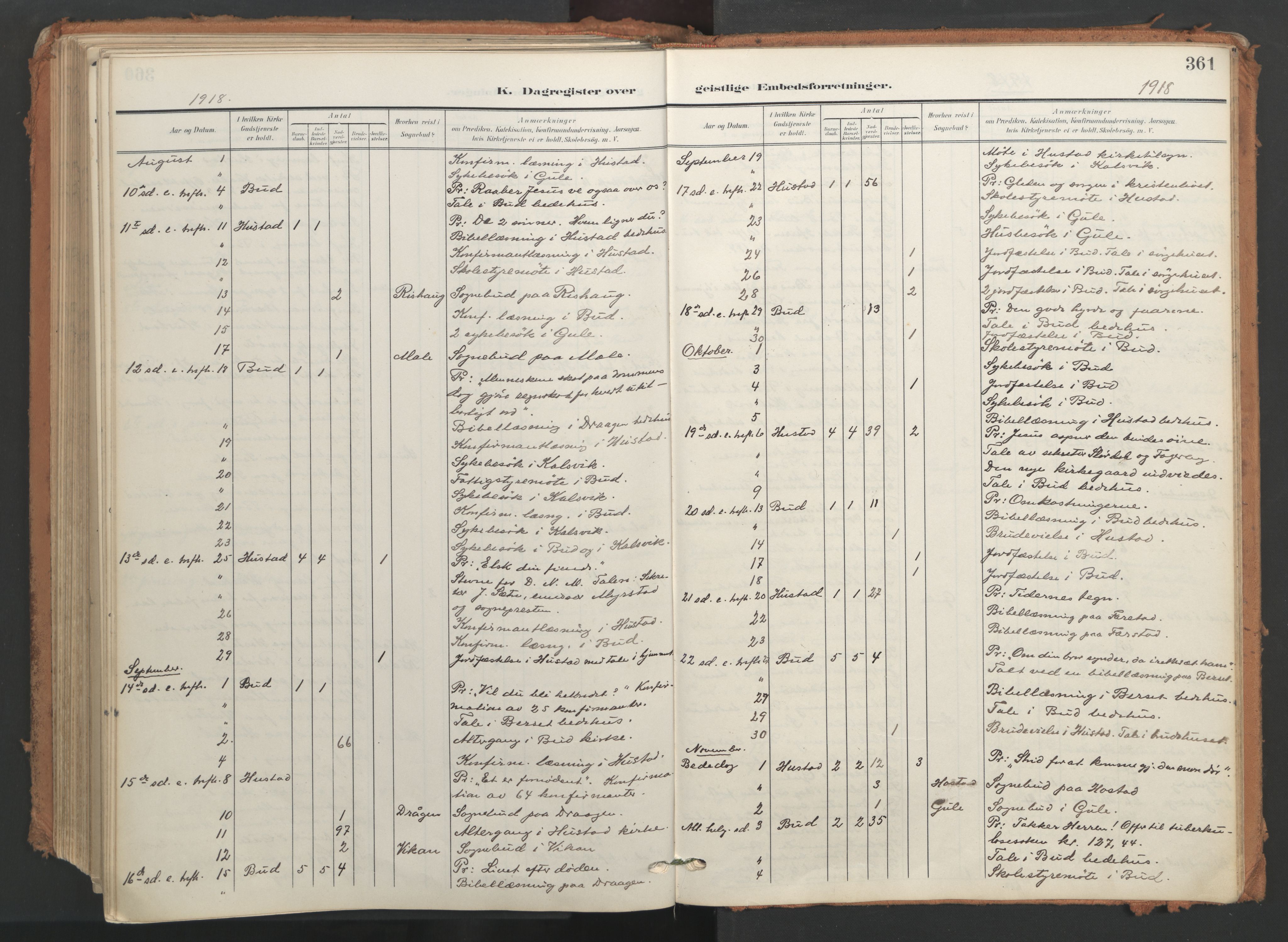 Ministerialprotokoller, klokkerbøker og fødselsregistre - Møre og Romsdal, AV/SAT-A-1454/566/L0771: Parish register (official) no. 566A10, 1904-1929, p. 361