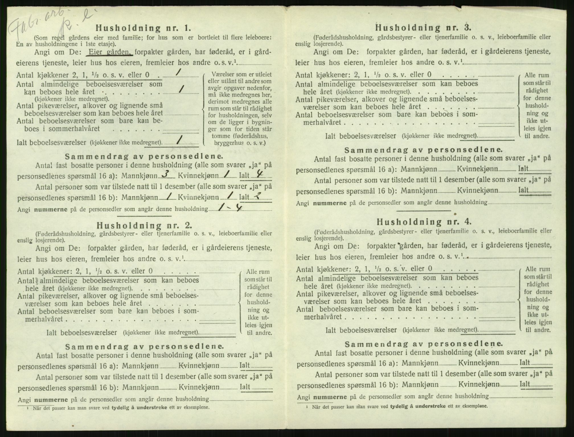 SAT, 1920 census for Borgund, 1920, p. 1803