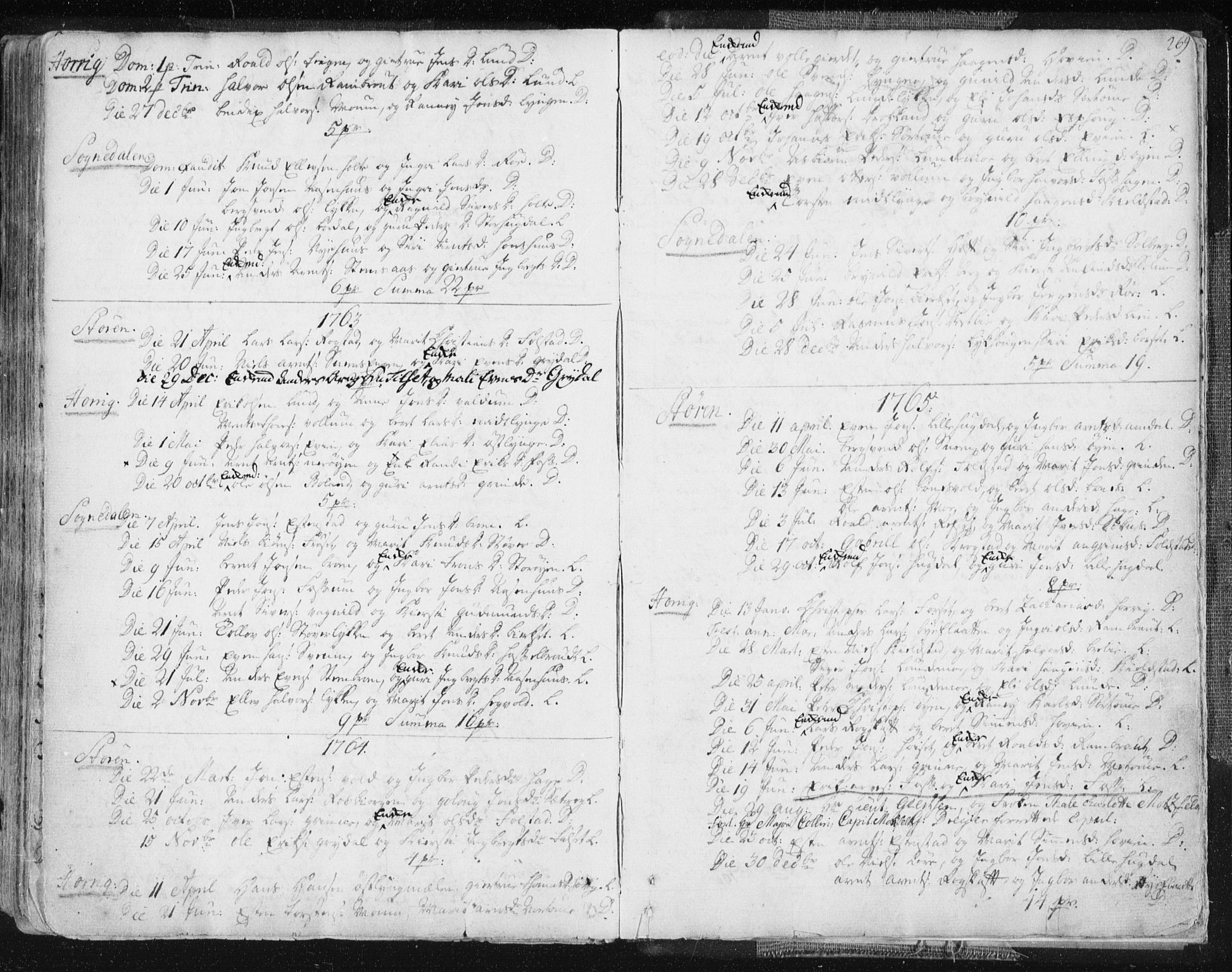 Ministerialprotokoller, klokkerbøker og fødselsregistre - Sør-Trøndelag, SAT/A-1456/687/L0991: Parish register (official) no. 687A02, 1747-1790, p. 269