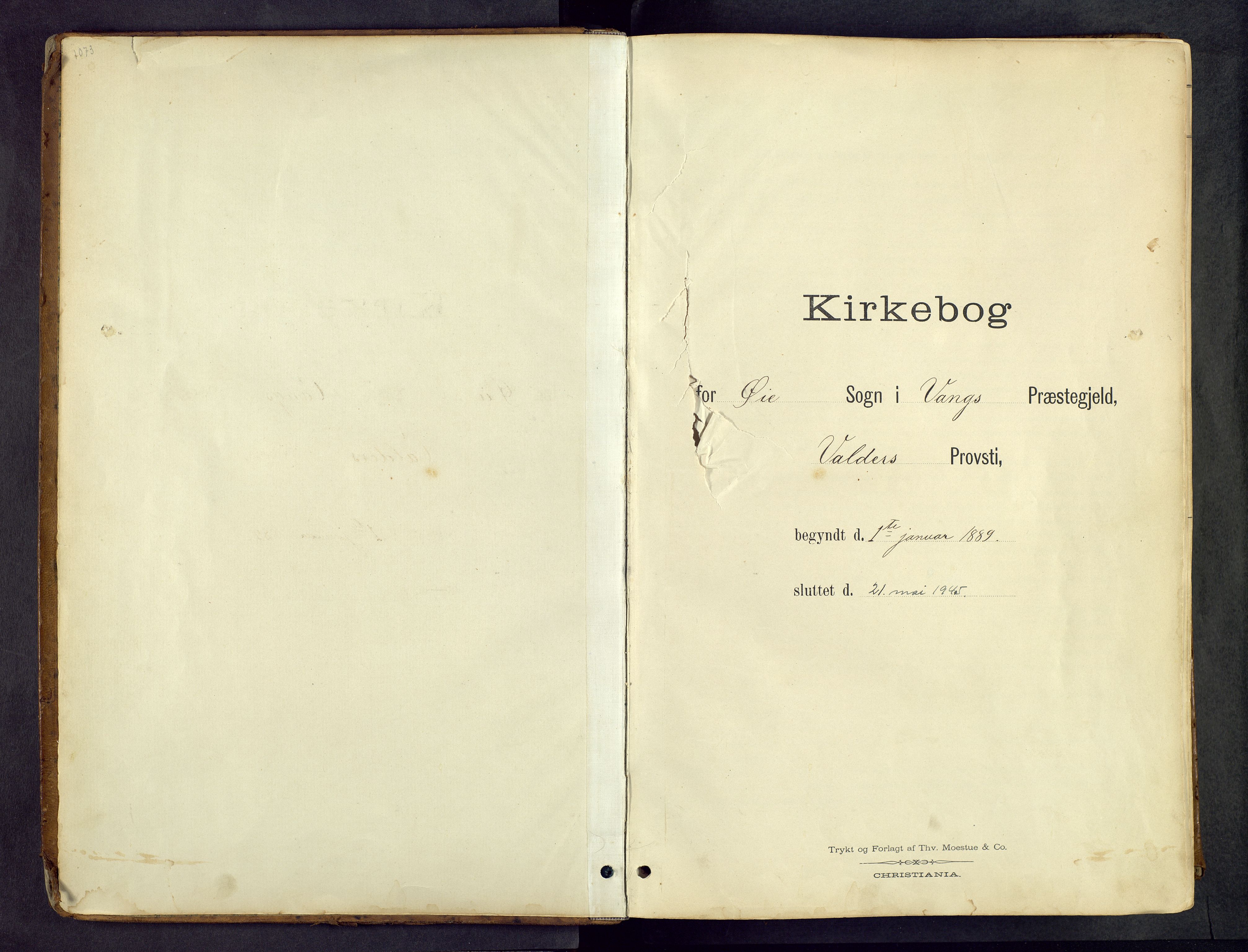 Vang prestekontor, Valdres, AV/SAH-PREST-140/H/Hb/L0005: Parish register (copy) no. 5, 1889-1945