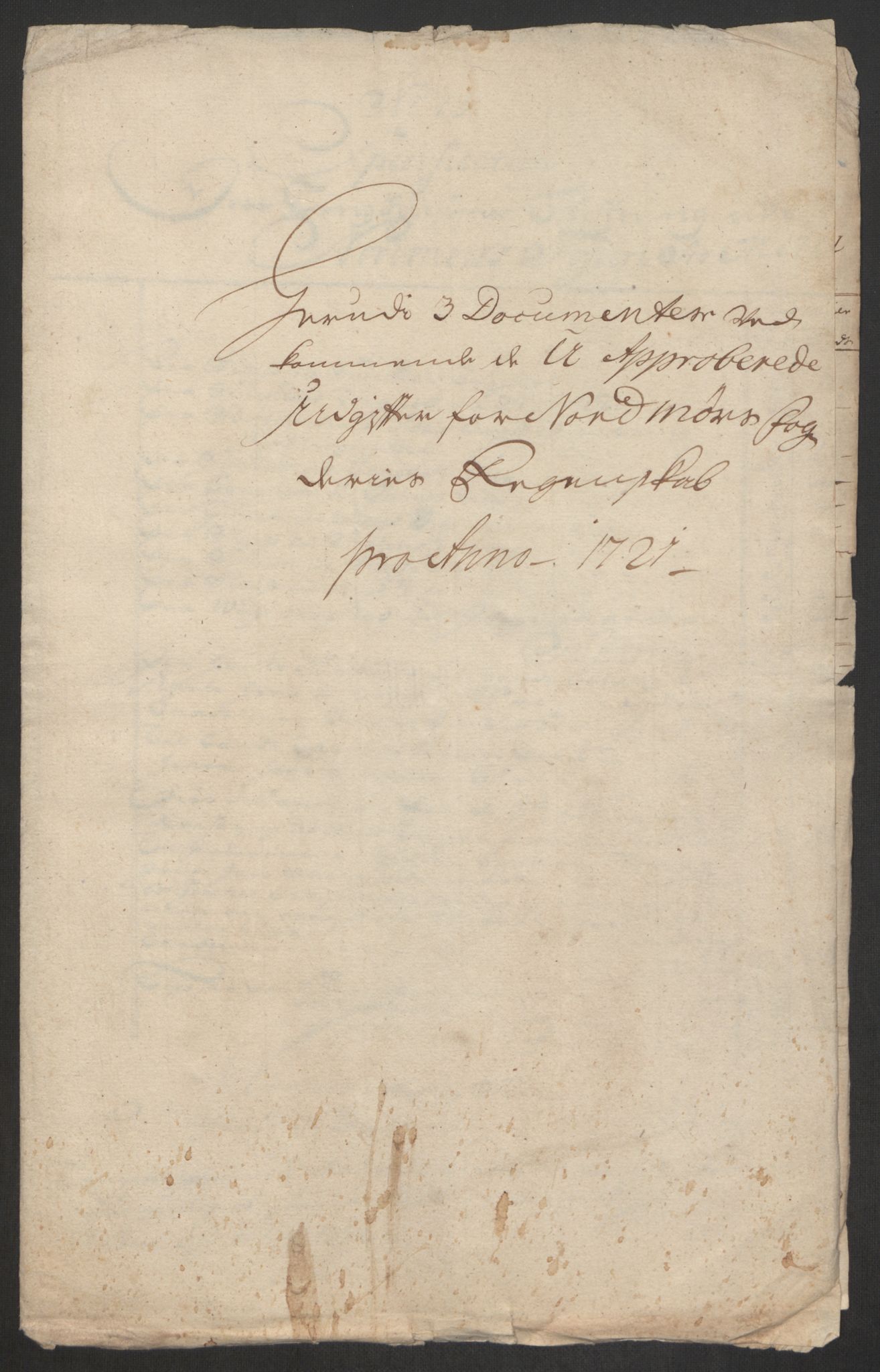 Rentekammeret inntil 1814, Reviderte regnskaper, Fogderegnskap, RA/EA-4092/R56/L3754: Fogderegnskap Nordmøre, 1721, p. 457