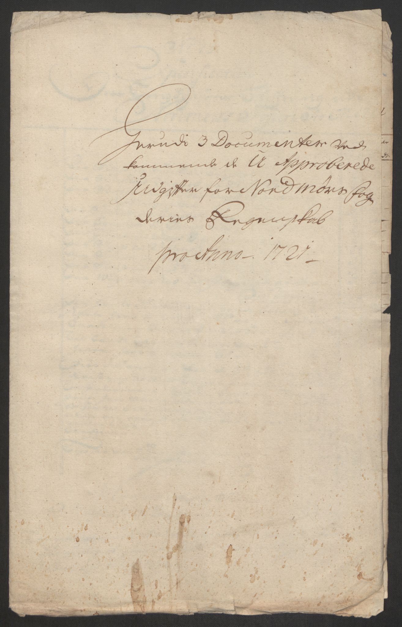 Rentekammeret inntil 1814, Reviderte regnskaper, Fogderegnskap, AV/RA-EA-4092/R56/L3754: Fogderegnskap Nordmøre, 1721, p. 457