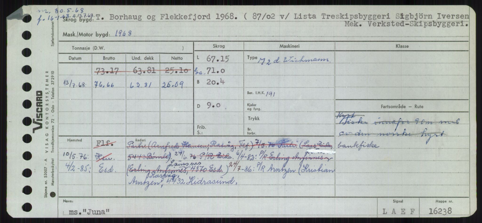 Sjøfartsdirektoratet med forløpere, Skipsmålingen, AV/RA-S-1627/H/Ha/L0003/0001: Fartøy, Hilm-Mar / Fartøy, Hilm-Kol, p. 575