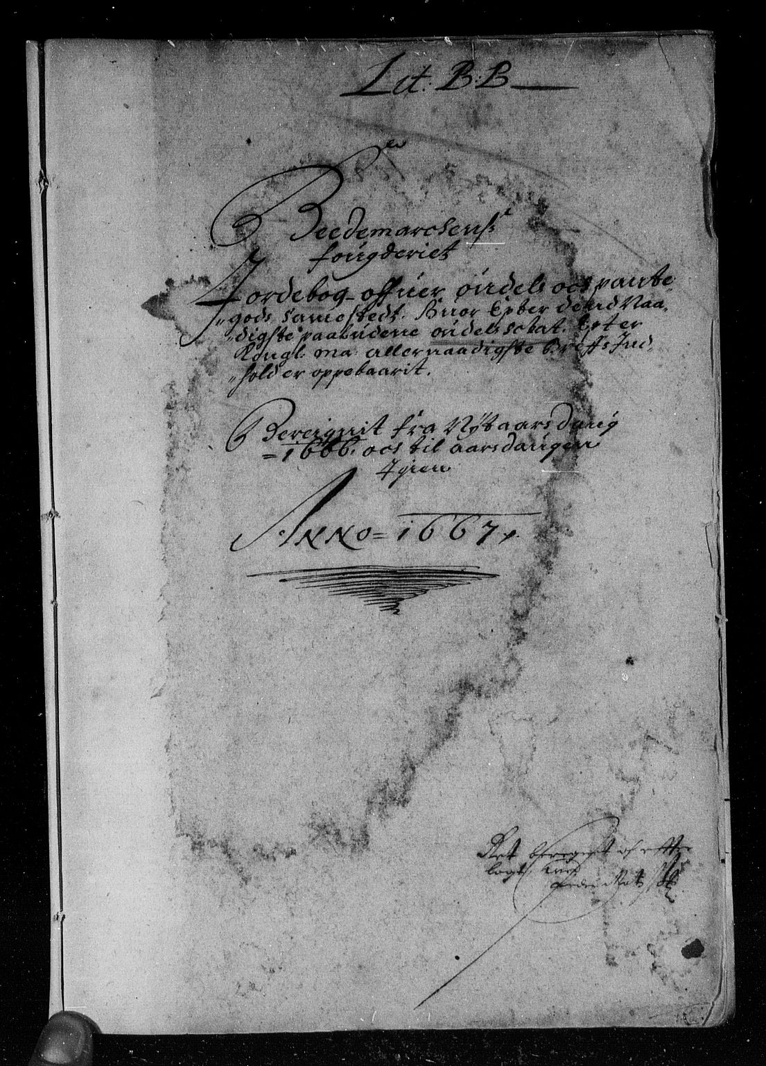 Rentekammeret inntil 1814, Reviderte regnskaper, Stiftamtstueregnskaper, Landkommissariatet på Akershus og Akershus stiftamt, AV/RA-EA-5869/R/Rb/L0037: Akershus stiftamt, 1666