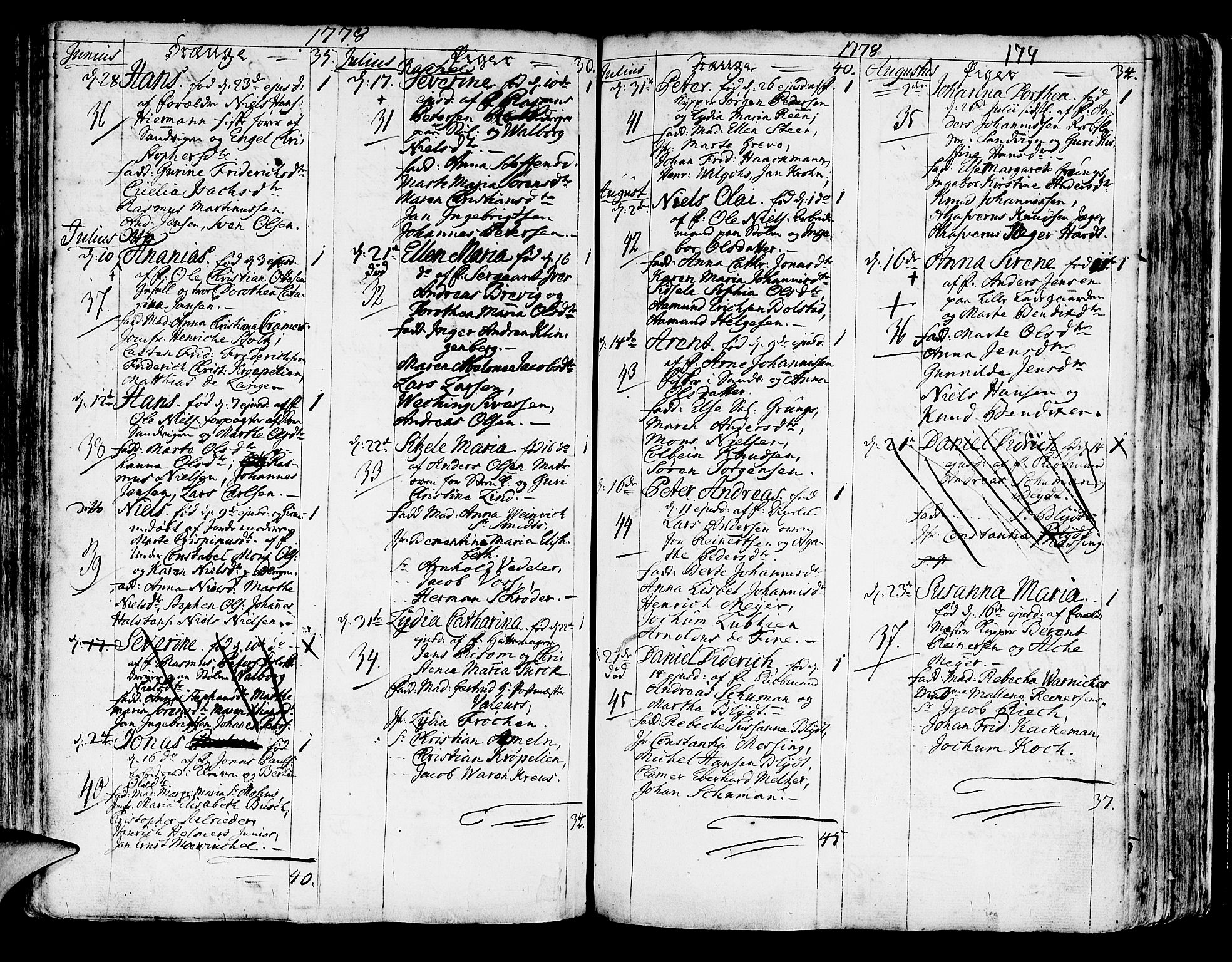 Korskirken sokneprestembete, SAB/A-76101/H/Haa/L0005: Parish register (official) no. A 5, 1751-1789, p. 174