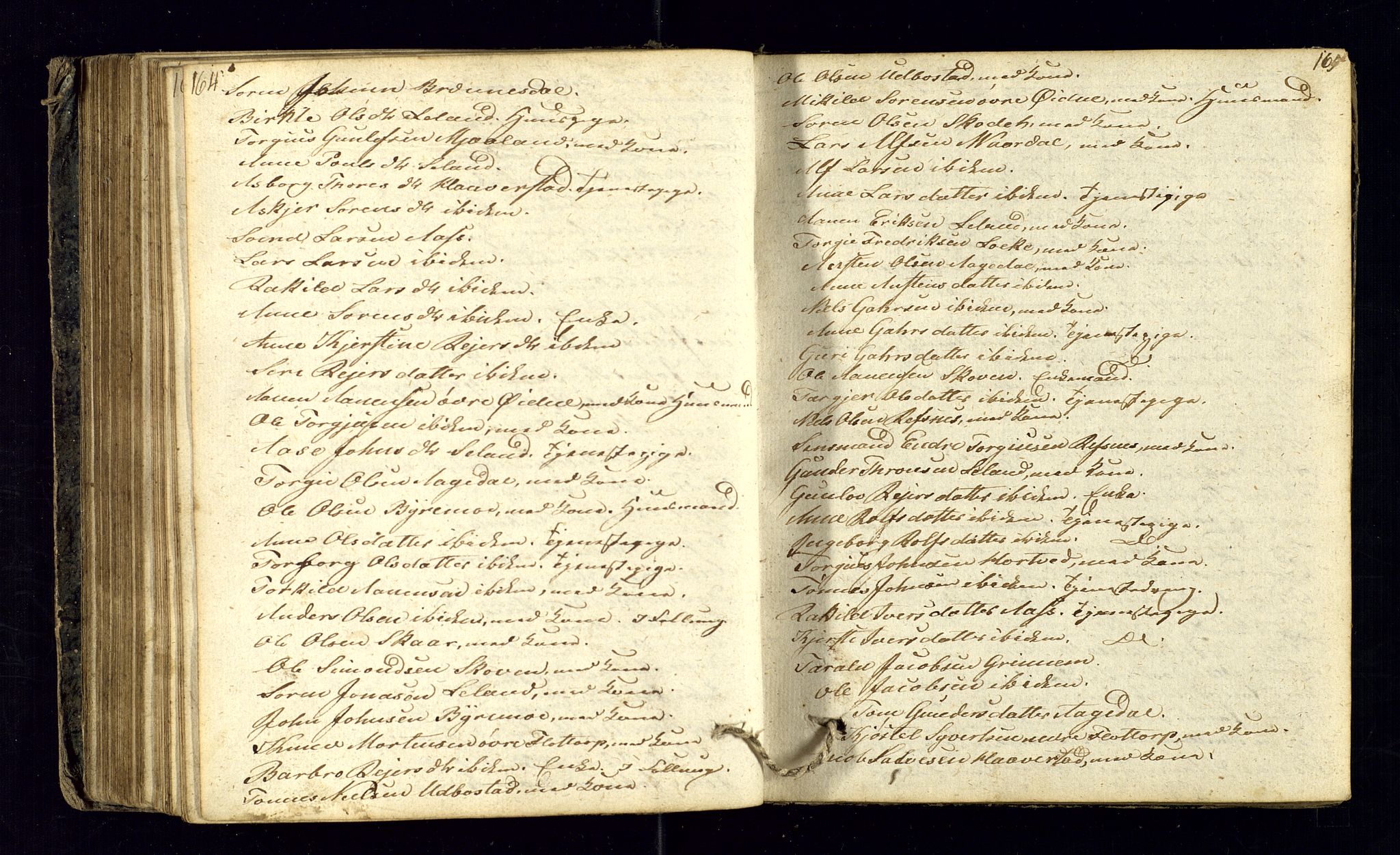 Bjelland sokneprestkontor, AV/SAK-1111-0005/F/Fc/Fcc/L0001: Communicants register no. C-1, 1825-1842, p. 164-165