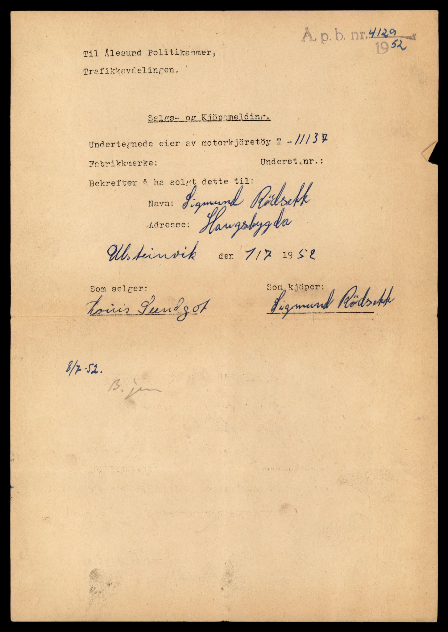 Møre og Romsdal vegkontor - Ålesund trafikkstasjon, AV/SAT-A-4099/F/Fe/L0029: Registreringskort for kjøretøy T 11430 - T 11619, 1927-1998, p. 1517