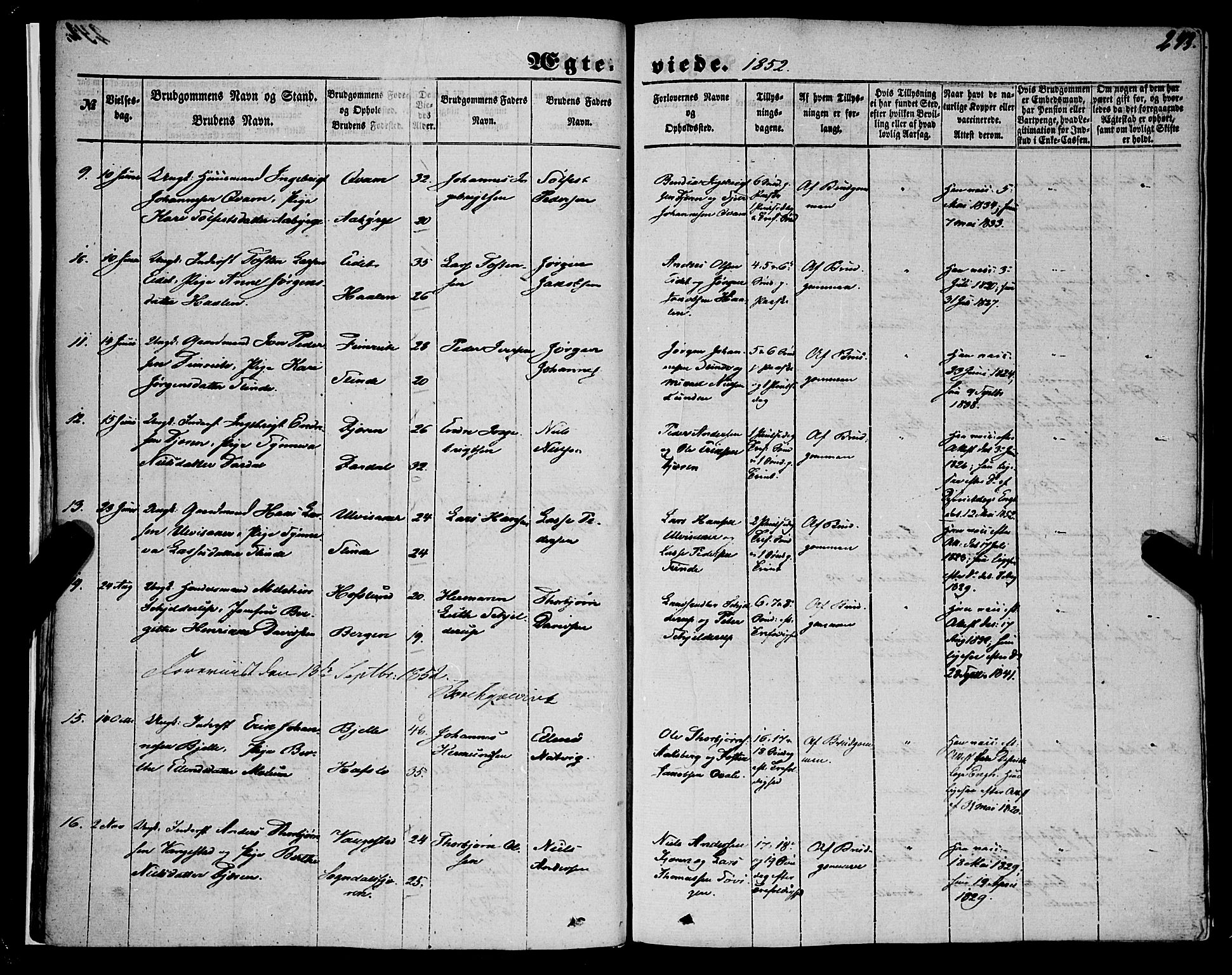 Sogndal sokneprestembete, AV/SAB-A-81301/H/Haa/Haaa/L0012II: Parish register (official) no. A 12II, 1847-1877, p. 243