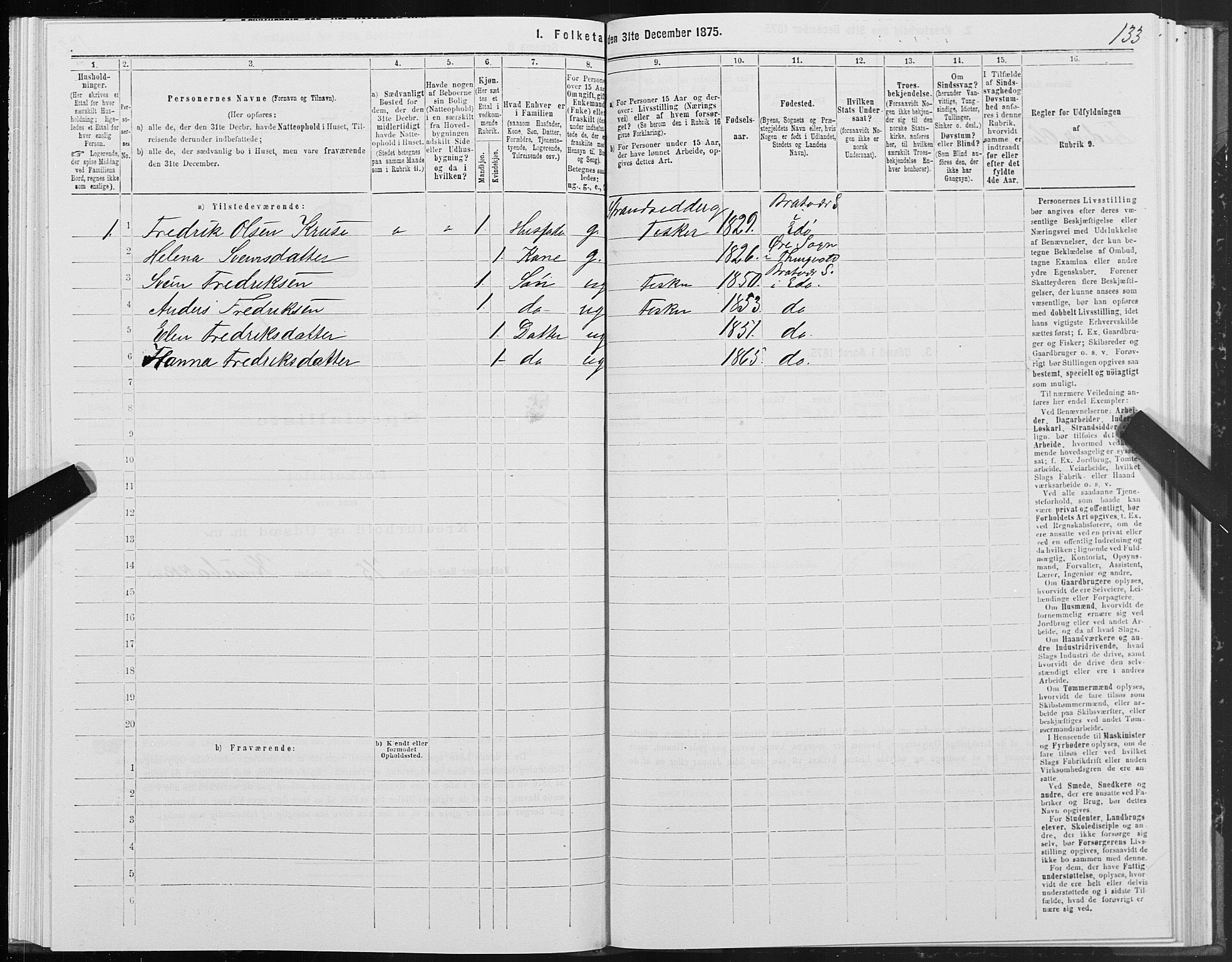 SAT, 1875 census for 1573P Edøy, 1875, p. 3133