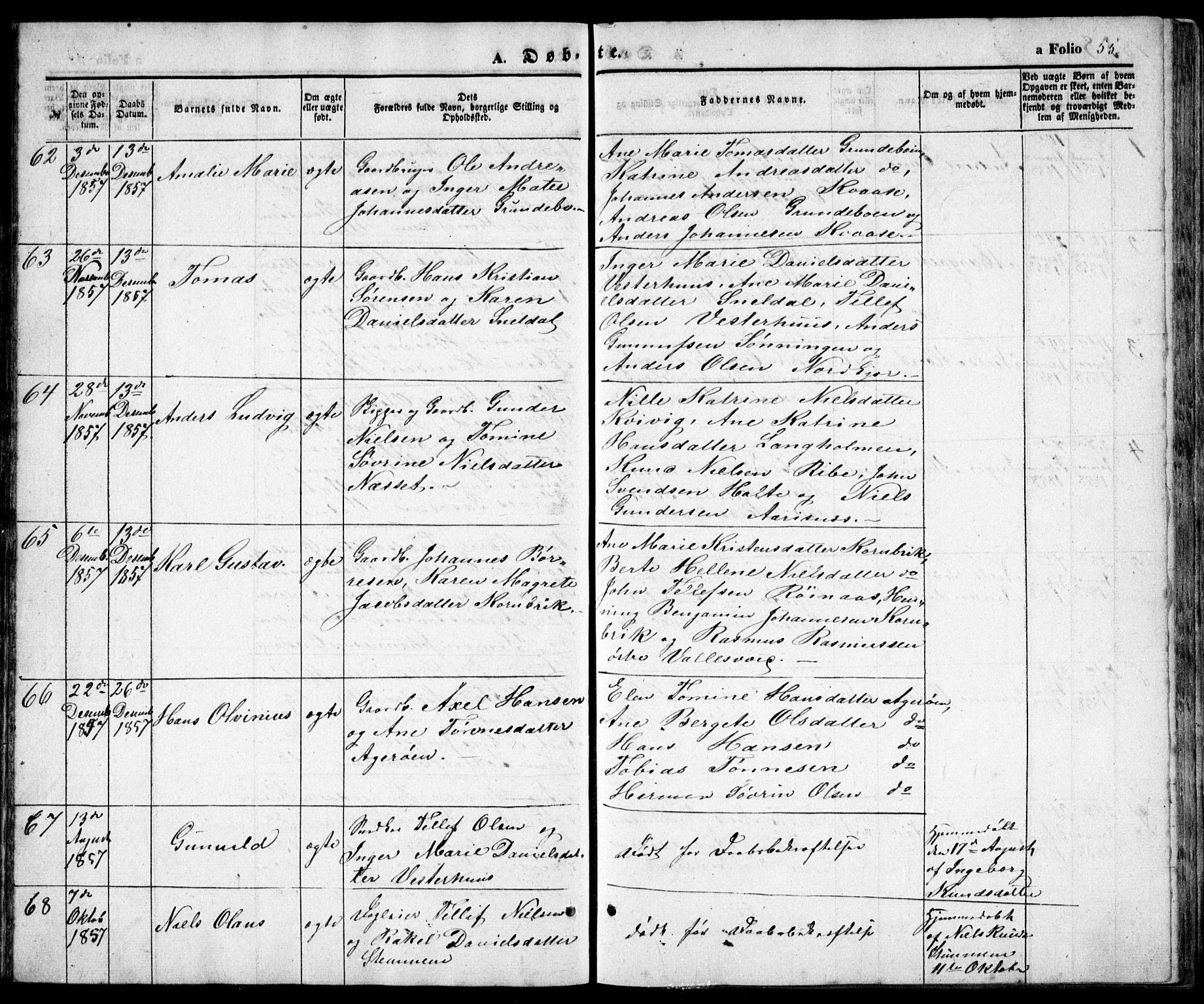 Høvåg sokneprestkontor, SAK/1111-0025/F/Fb/L0002: Parish register (copy) no. B 2, 1847-1869, p. 55