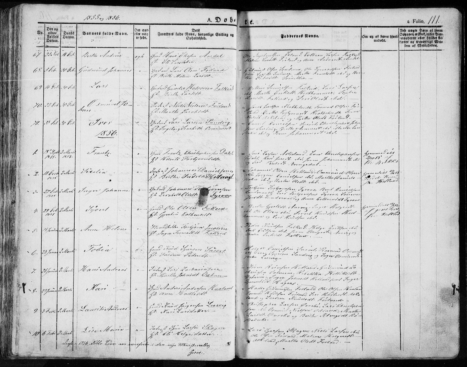 Tysvær sokneprestkontor, SAST/A -101864/H/Ha/Haa/L0001: Parish register (official) no. A 1.1, 1831-1856, p. 111