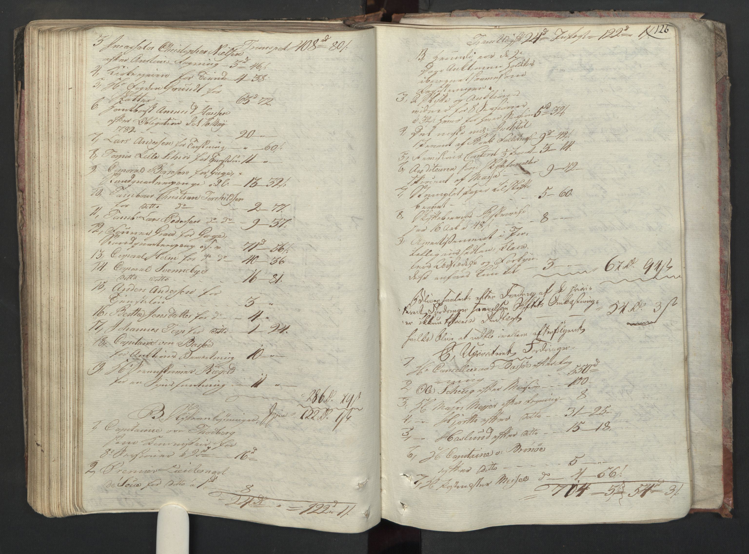 Forsvaret, Generalauditøren, AV/RA-RAFA-1772/F/Fj/Fjc/L0009: Skifteprotokol for det søndenfjeldske inf. reg.s nationale batailloner, 1789-1807, p. 125b-126a