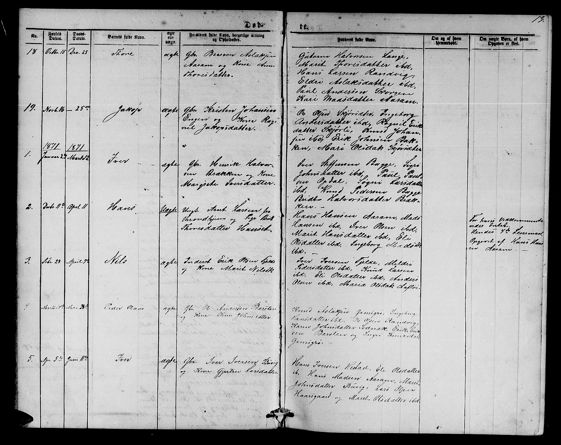 Ministerialprotokoller, klokkerbøker og fødselsregistre - Møre og Romsdal, SAT/A-1454/551/L0630: Parish register (copy) no. 551C02, 1867-1885, p. 13