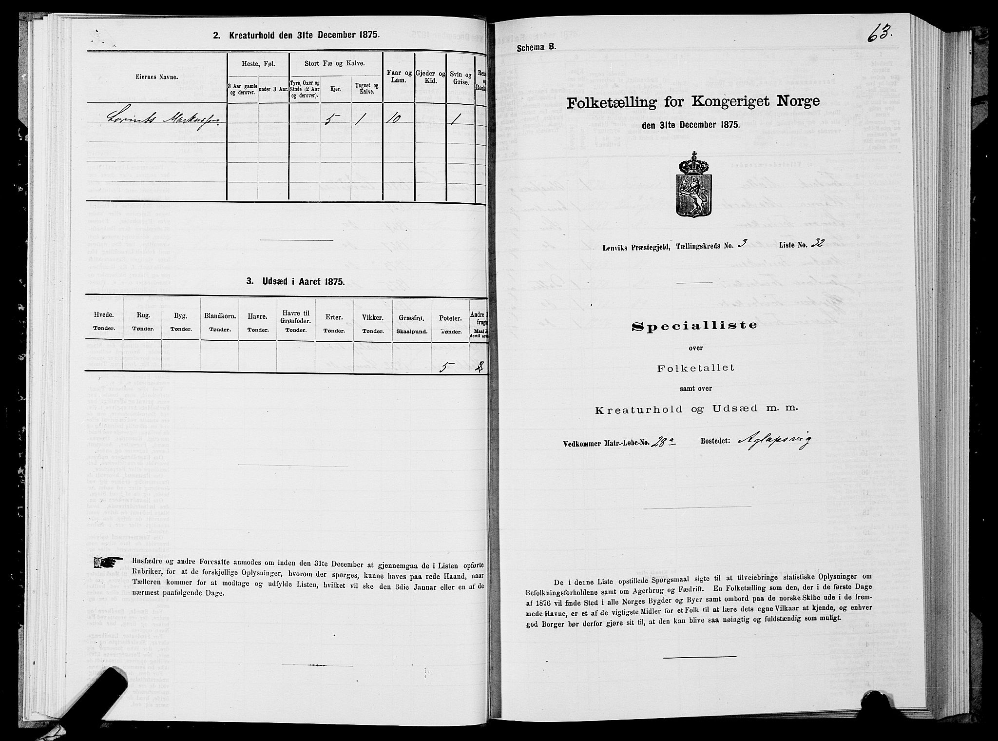 SATØ, 1875 census for 1931P Lenvik, 1875, p. 2063