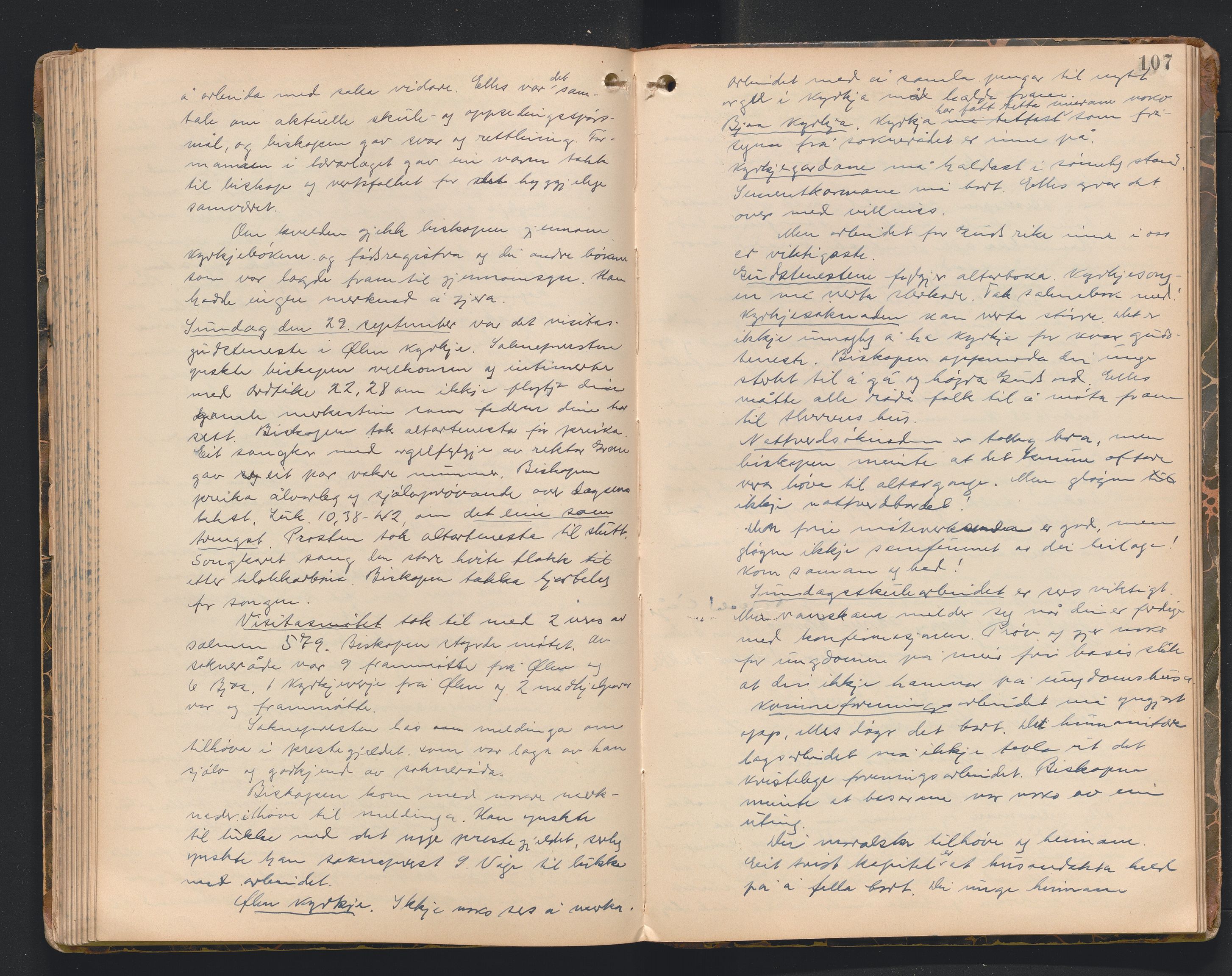 Søndre Sunnhordland prosti, AV/SAB-A-99913/F/L0002: Visitasprotokoll, 1895-1967, p. 106b-107a