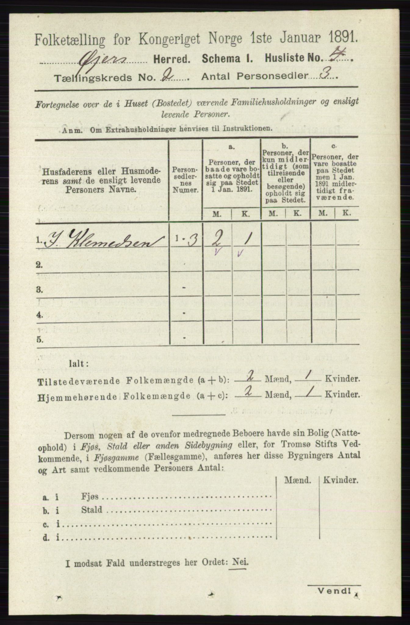 RA, 1891 census for 0521 Øyer, 1891, p. 457