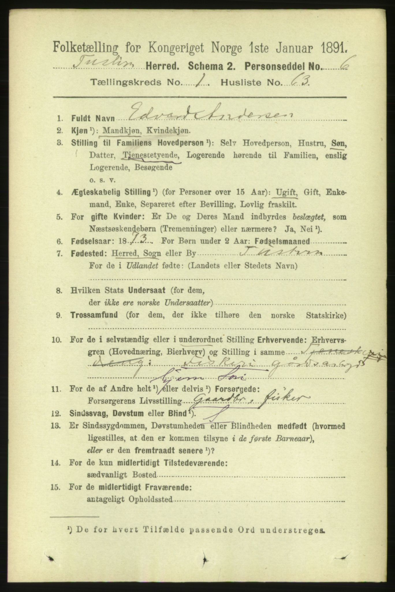 RA, 1891 census for 1572 Tustna, 1891, p. 557