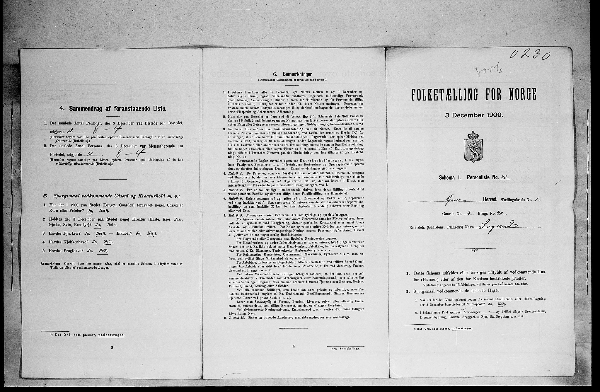 SAH, 1900 census for Grue, 1900, p. 68