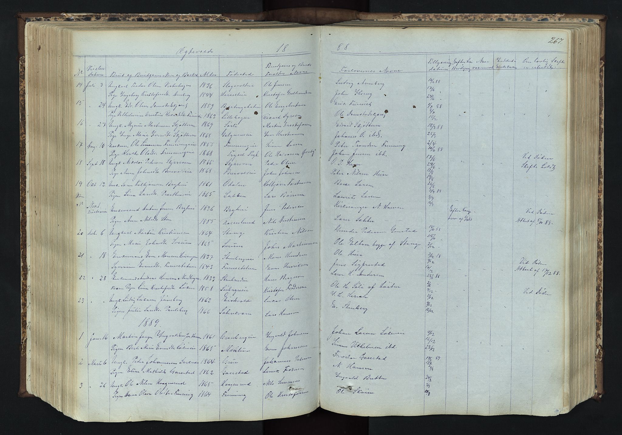 Romedal prestekontor, SAH/PREST-004/L/L0011: Parish register (copy) no. 11, 1867-1895, p. 267