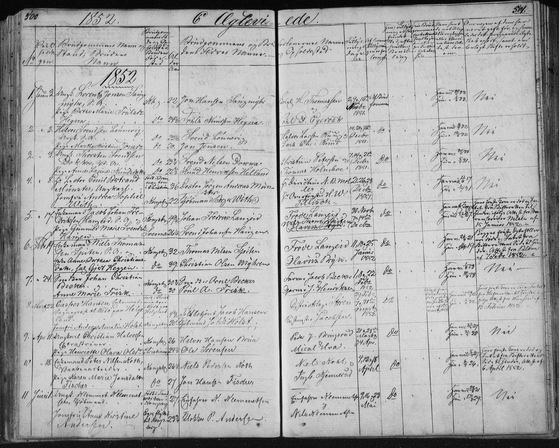 Kongsberg kirkebøker, AV/SAKO-A-22/F/Fa/L0009: Parish register (official) no. I 9, 1839-1858, p. 500-501