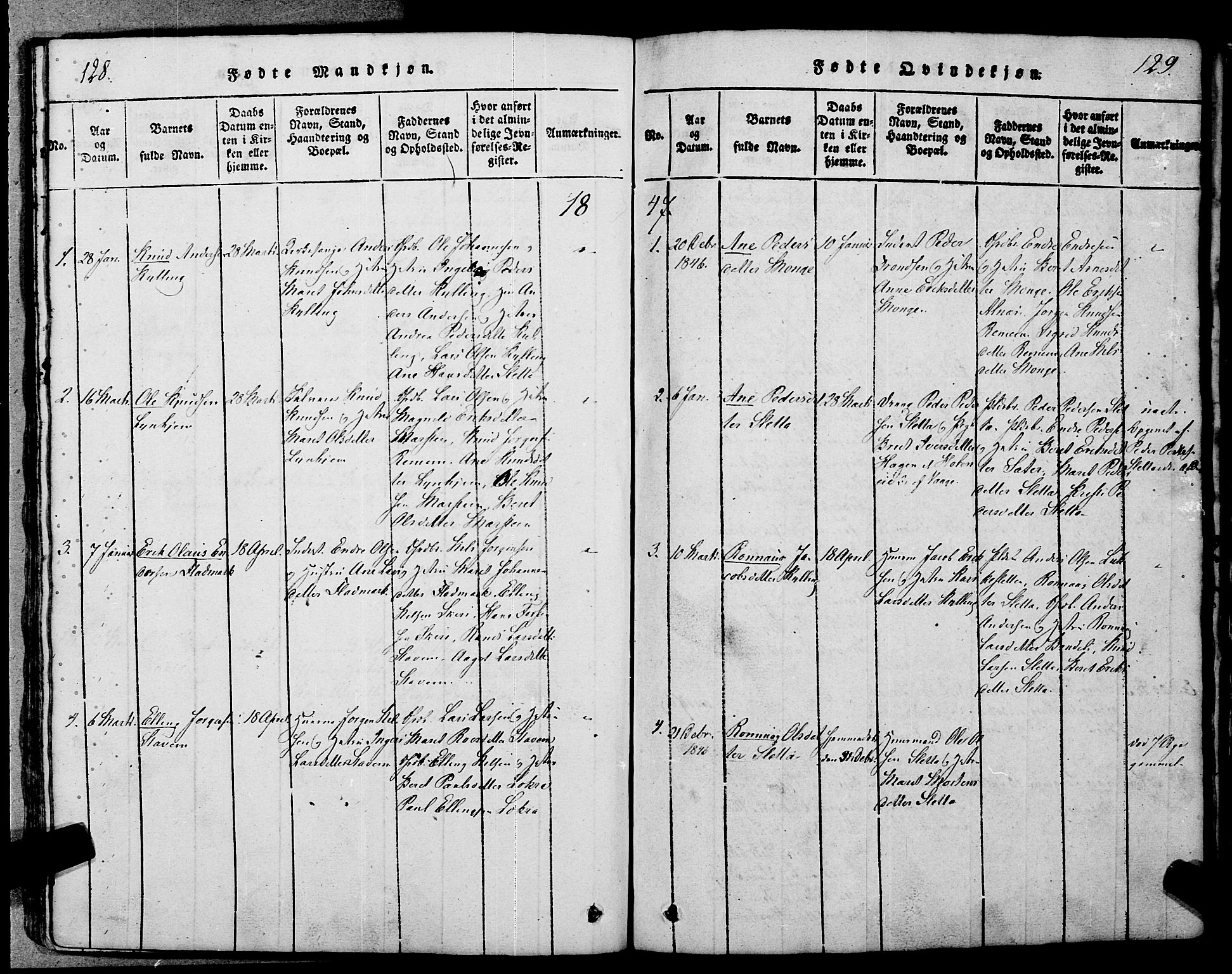 Ministerialprotokoller, klokkerbøker og fødselsregistre - Møre og Romsdal, SAT/A-1454/546/L0593: Parish register (official) no. 546A01, 1818-1853, p. 128-129