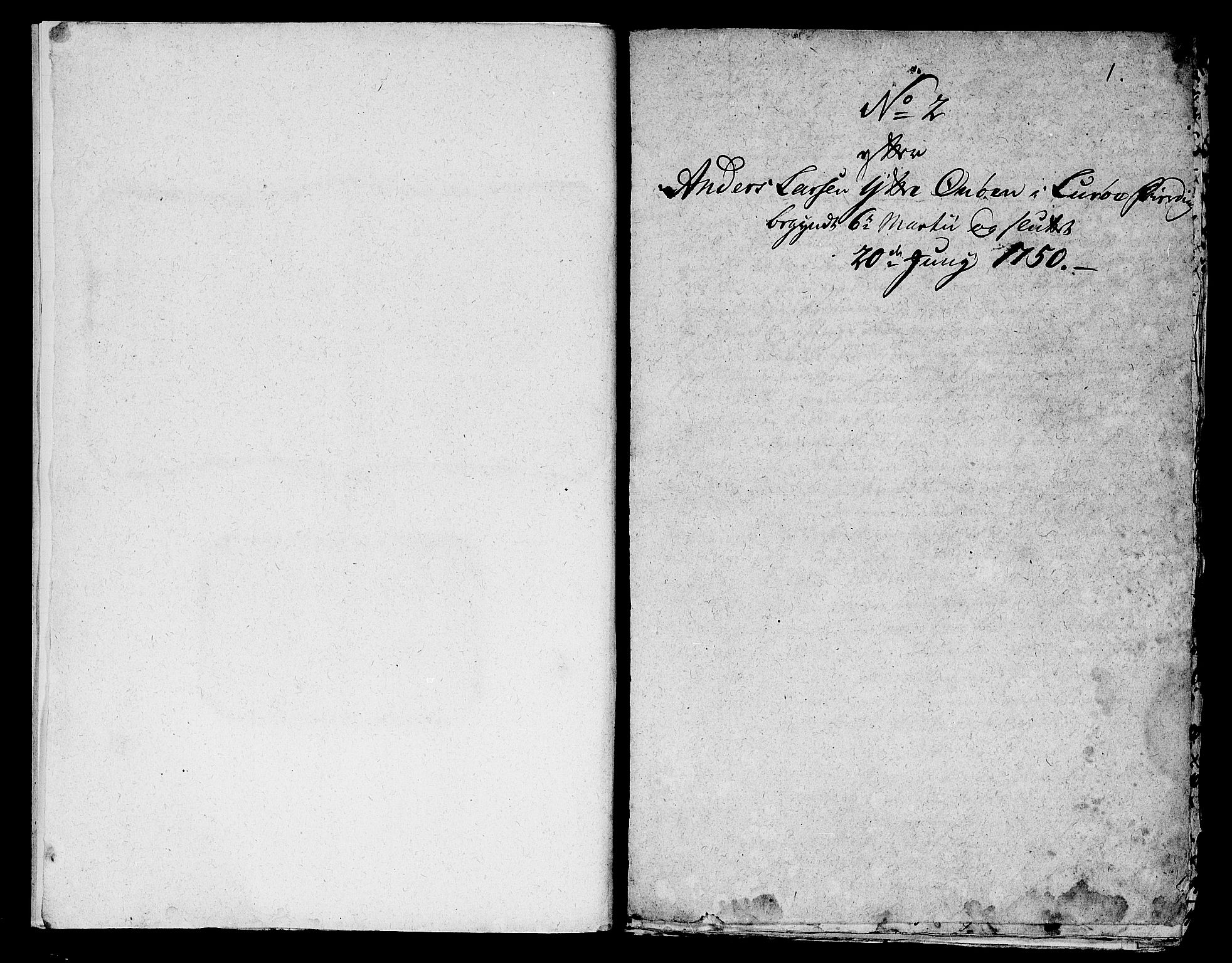 Helgeland sorenskriveri, SAT/A-0004/3/3A/L0017: Konseptprotokoll 2, 1750, p. 1a