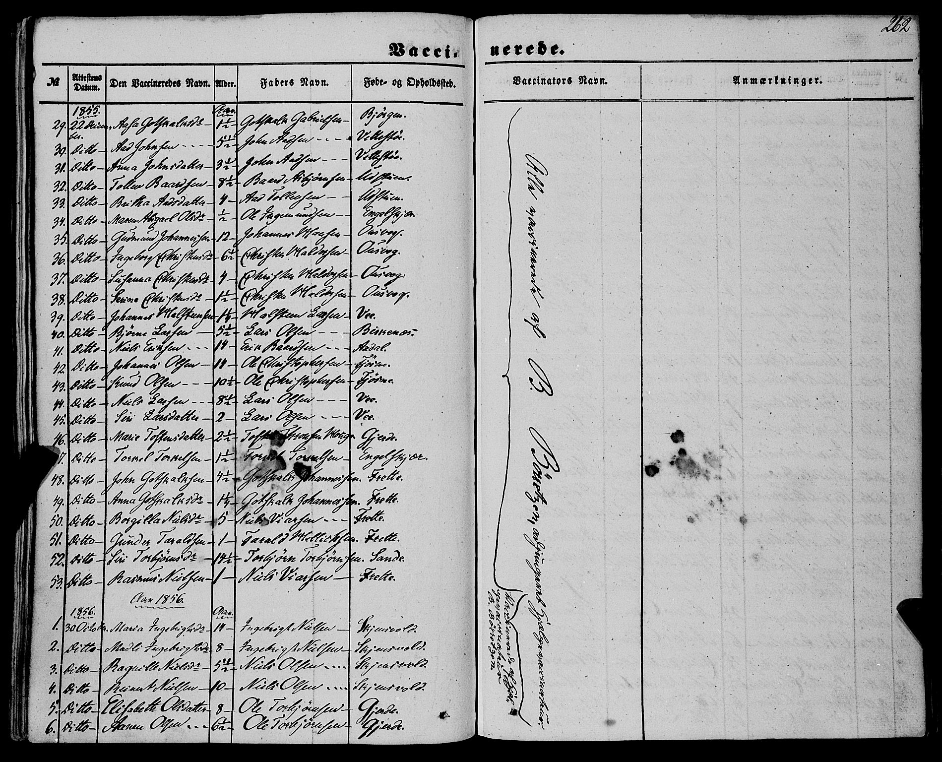Etne sokneprestembete, SAB/A-75001/H/Haa: Parish register (official) no. A 8, 1848-1862, p. 262