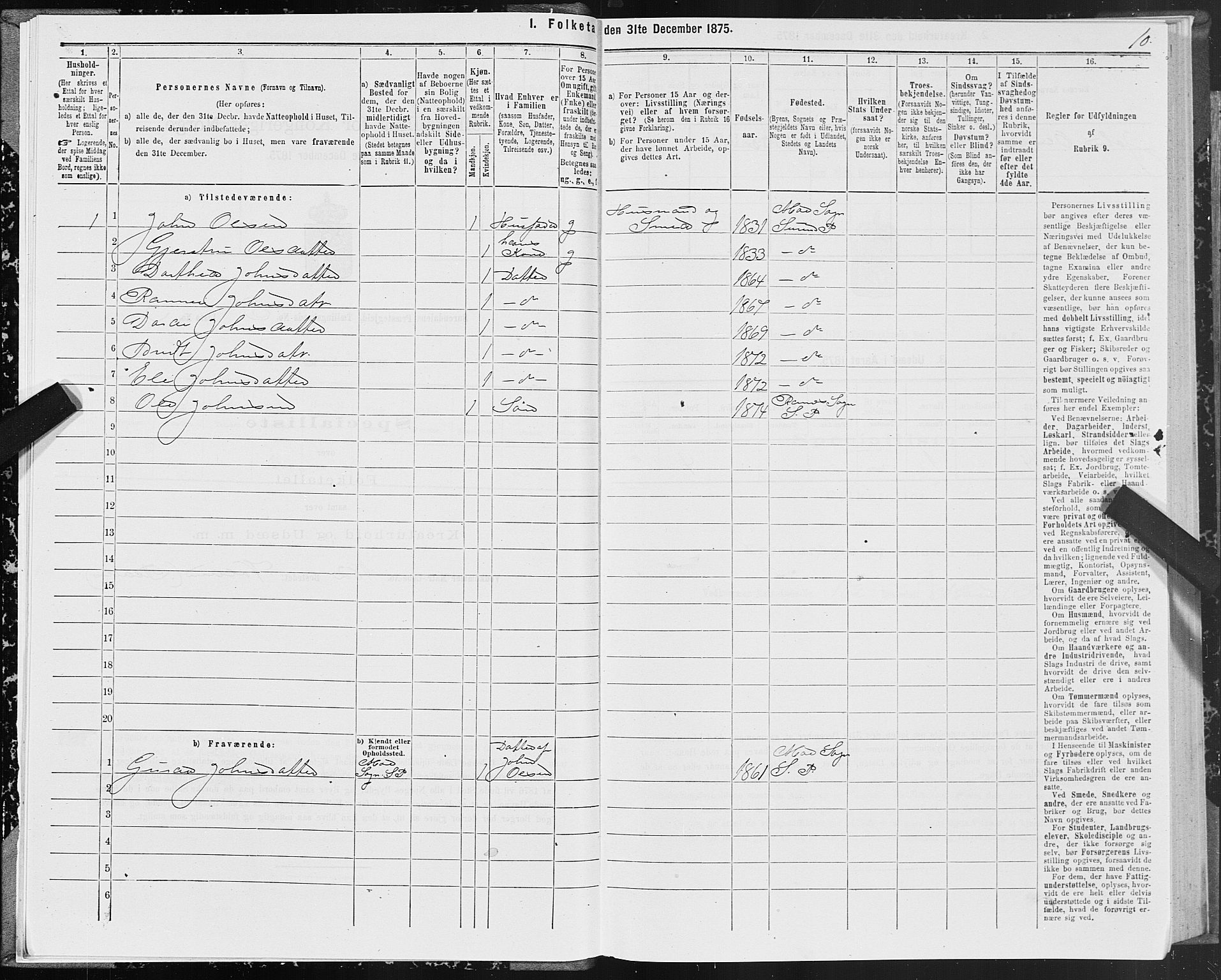 SAT, 1875 census for 1566P Surnadal, 1875, p. 2010