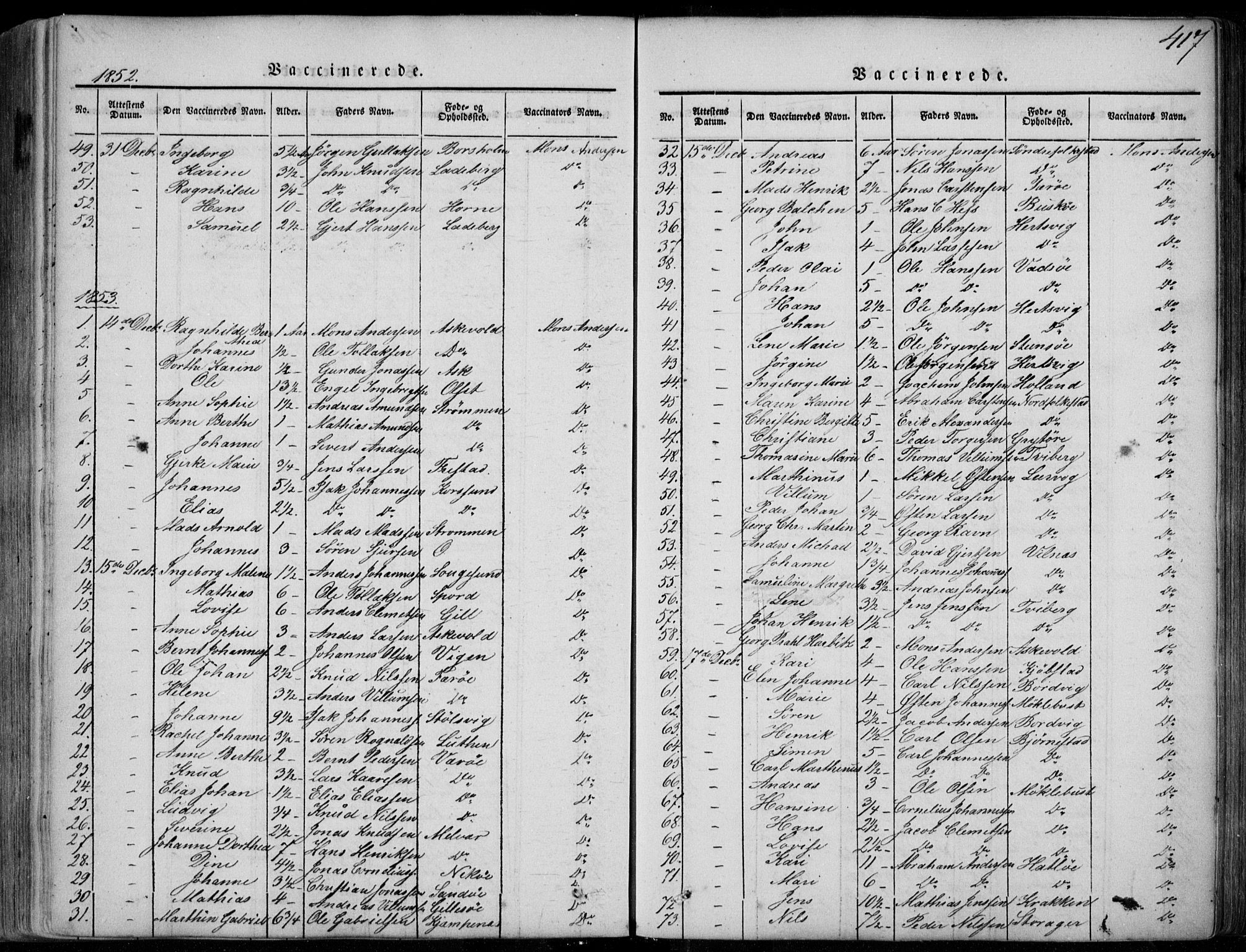 Askvoll sokneprestembete, SAB/A-79501/H/Haa/Haaa/L0011/0002: Parish register (official) no. A 11 II, 1845-1878, p. 417