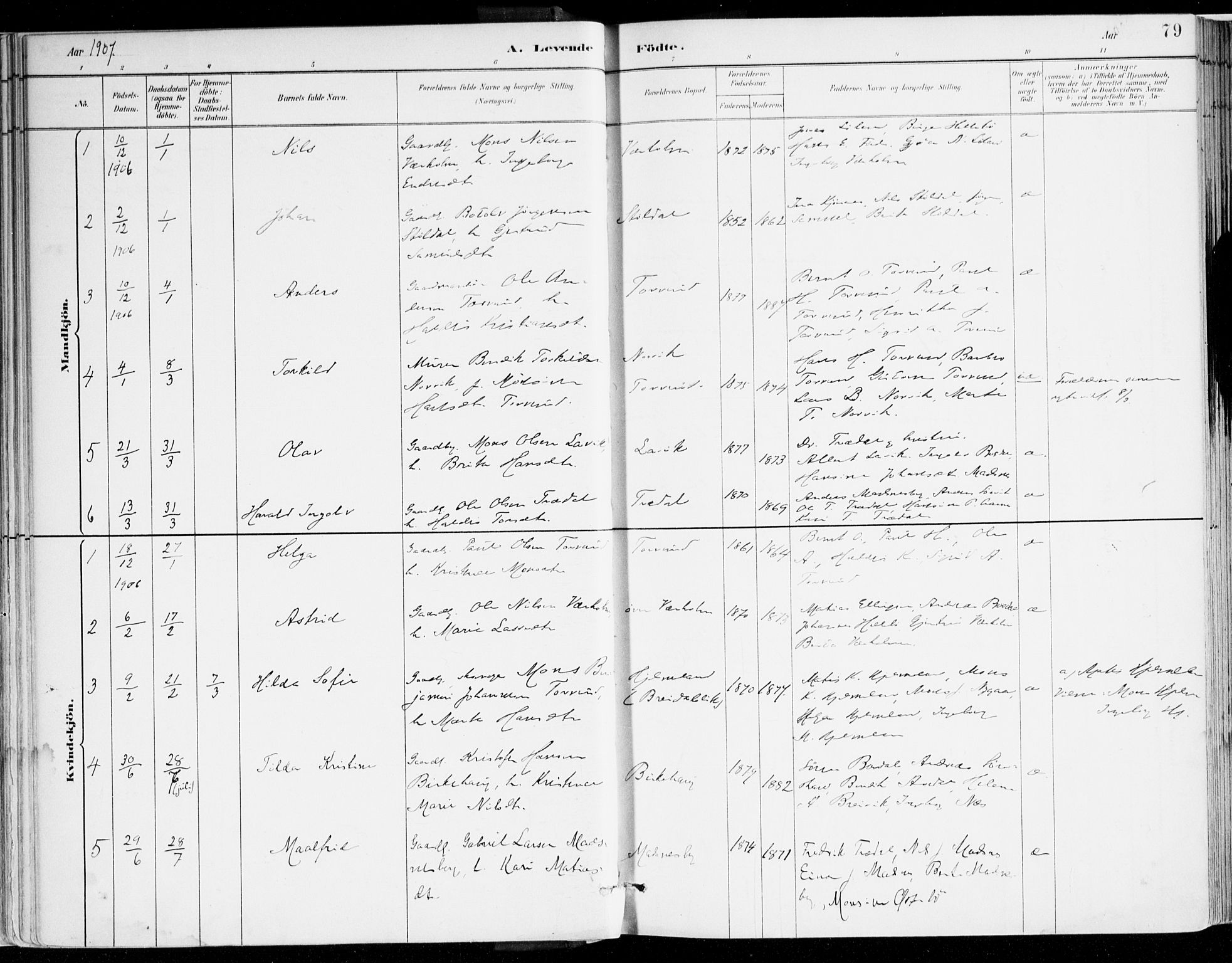 Lavik sokneprestembete, AV/SAB-A-80901: Parish register (official) no. B 1, 1882-1908, p. 79