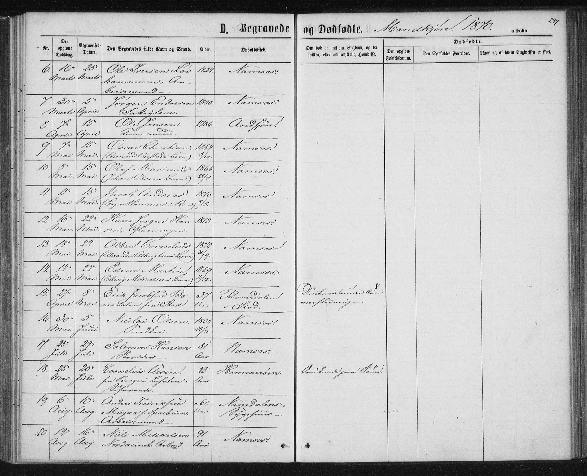 Ministerialprotokoller, klokkerbøker og fødselsregistre - Nord-Trøndelag, AV/SAT-A-1458/768/L0570: Parish register (official) no. 768A05, 1865-1874, p. 237