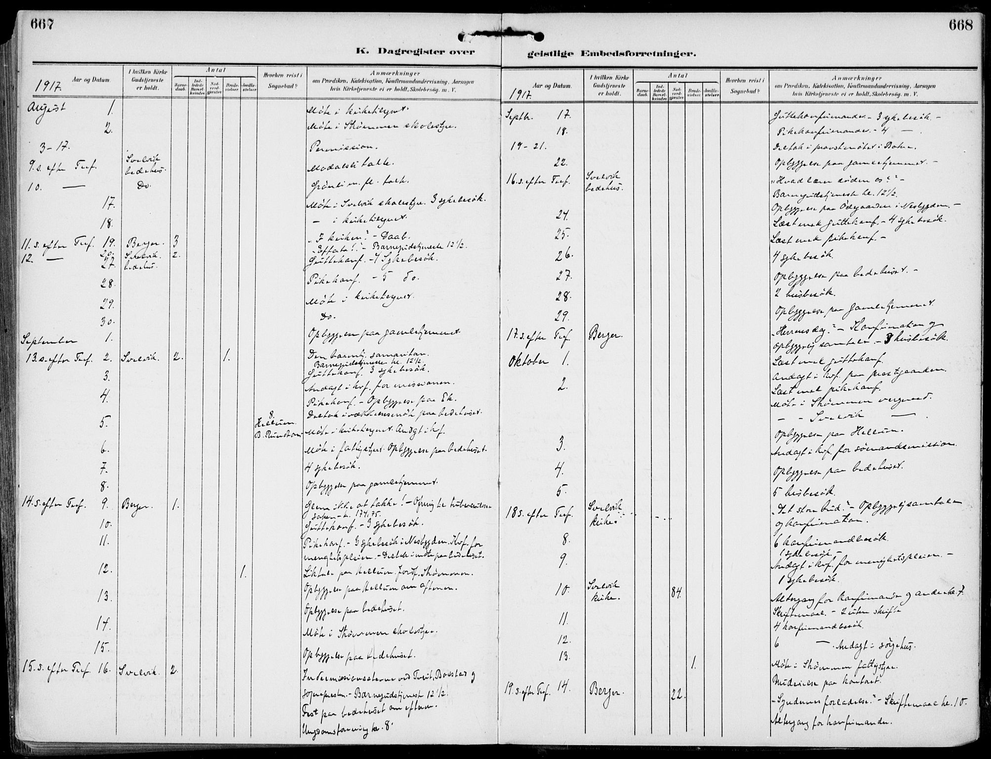 Strømm kirkebøker, AV/SAKO-A-322/F/Fb/L0002: Parish register (official) no. II 2, 1900-1919, p. 667-668