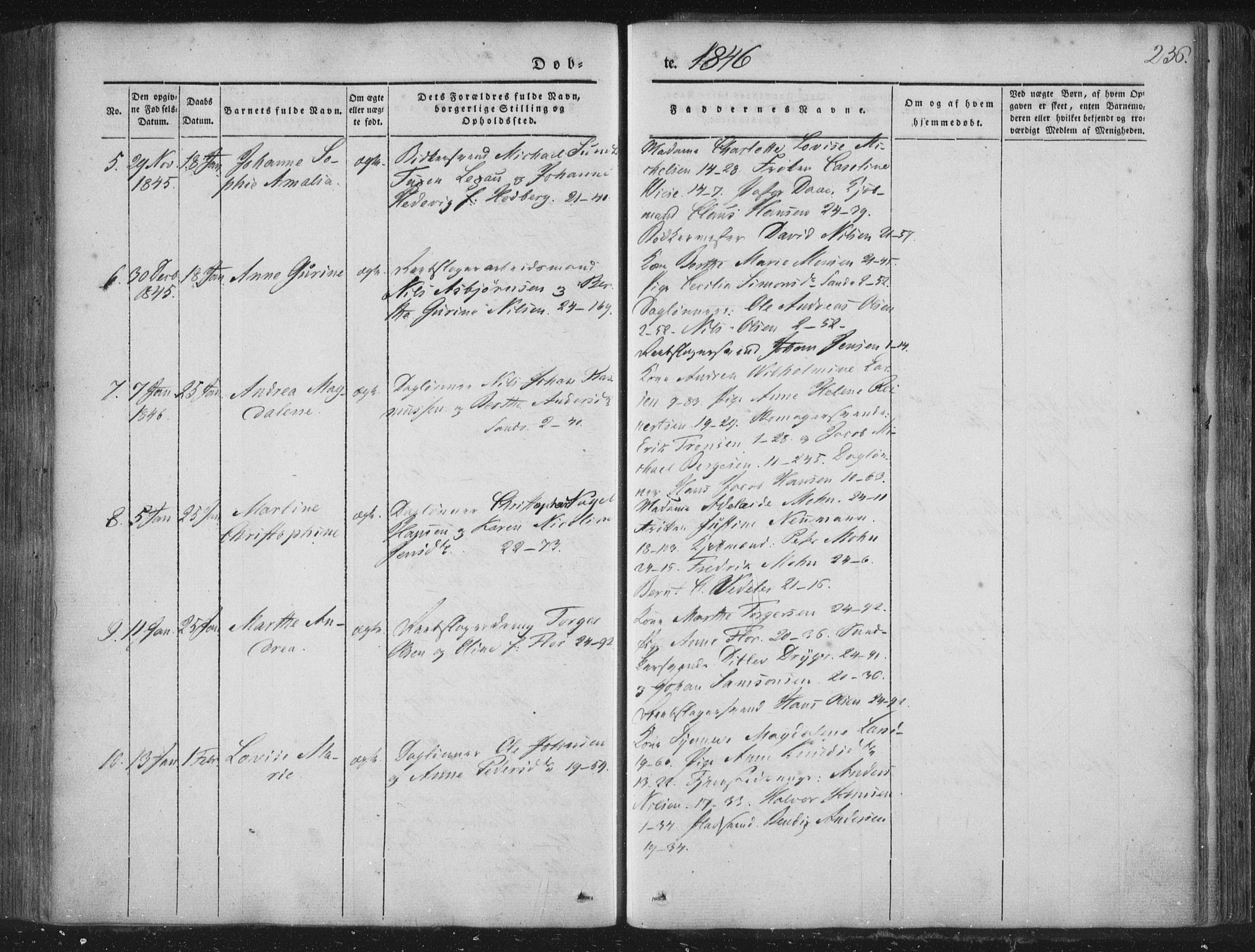 Korskirken sokneprestembete, SAB/A-76101/H/Haa/L0016: Parish register (official) no. B 2, 1841-1851, p. 236
