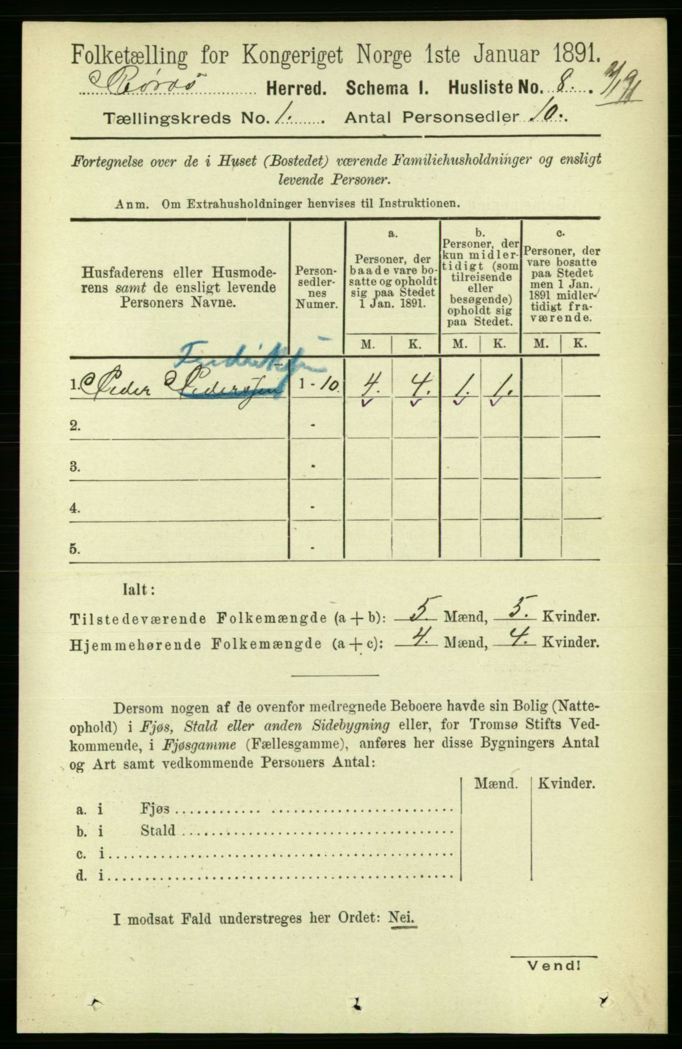 RA, 1891 census for 1640 Røros, 1891, p. 50