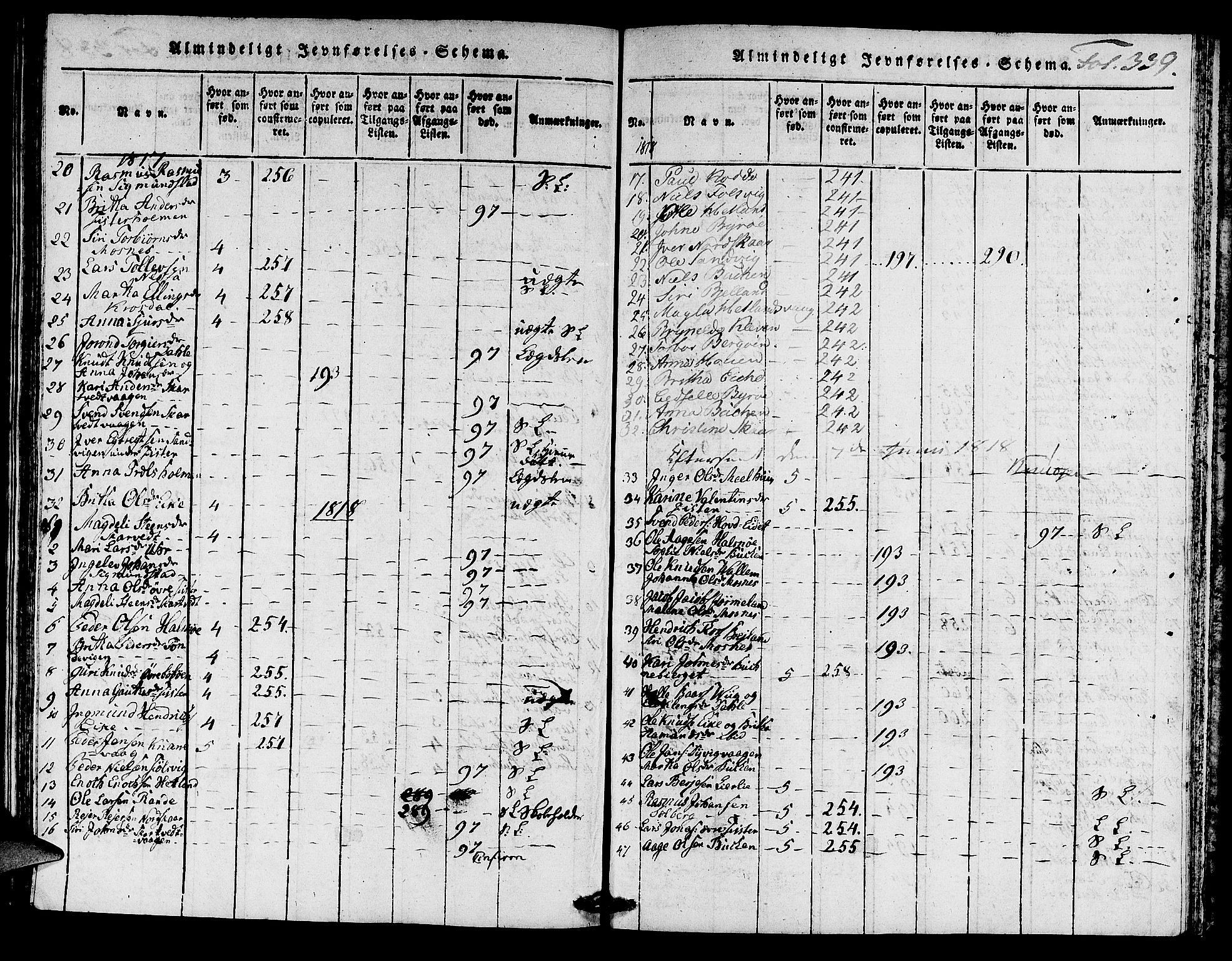 Hjelmeland sokneprestkontor, SAST/A-101843/01/IV/L0004: Parish register (official) no. A 4, 1816-1834, p. 339