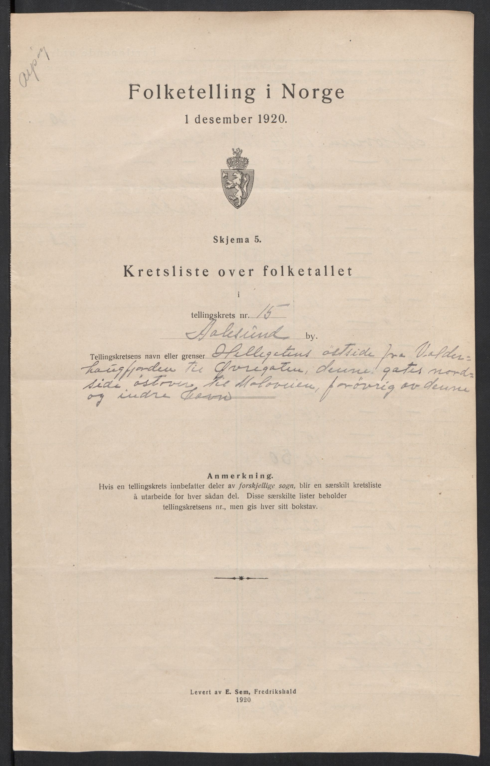 SAT, 1920 census for Ålesund, 1920, p. 48